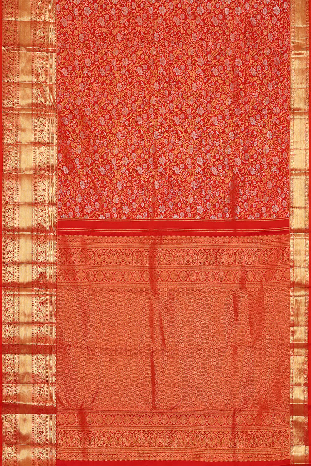 Image of Red Kanchipattu Brocade Saree