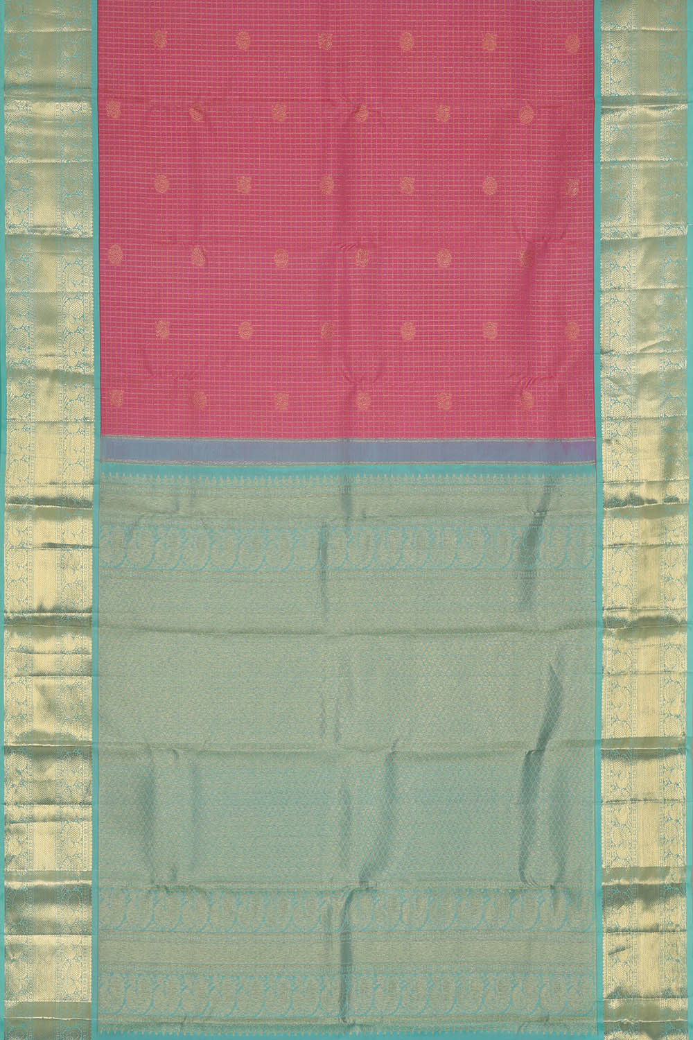 Image of Kanchipattu Pink Kattam Saree