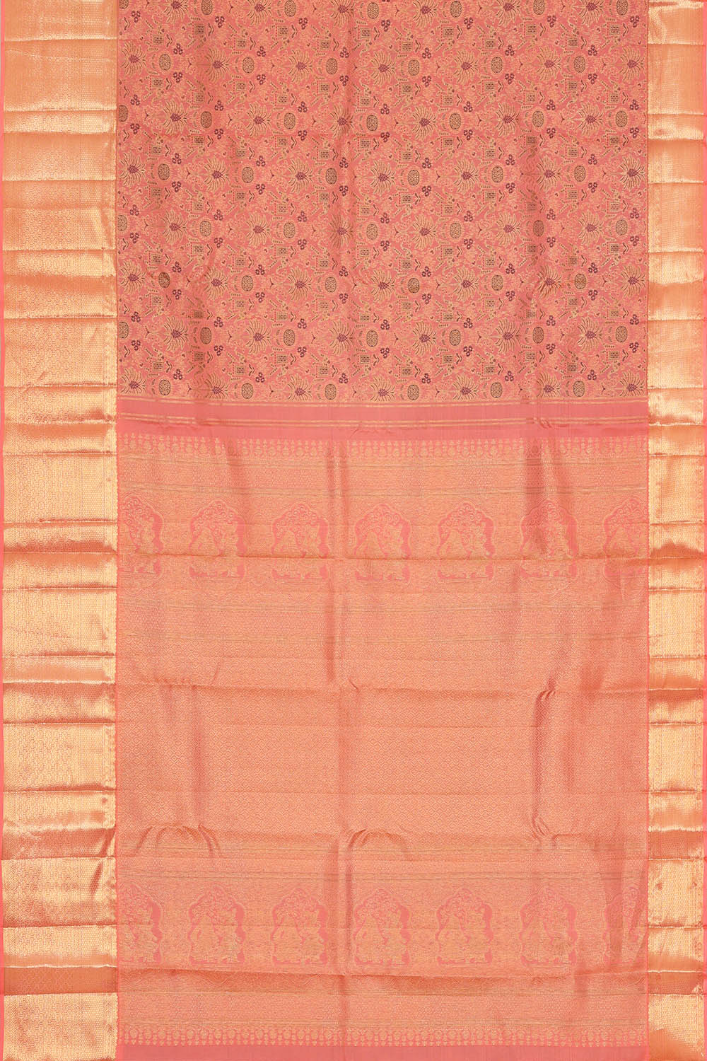 Image of Kanchipattu Pink Brocade Saree