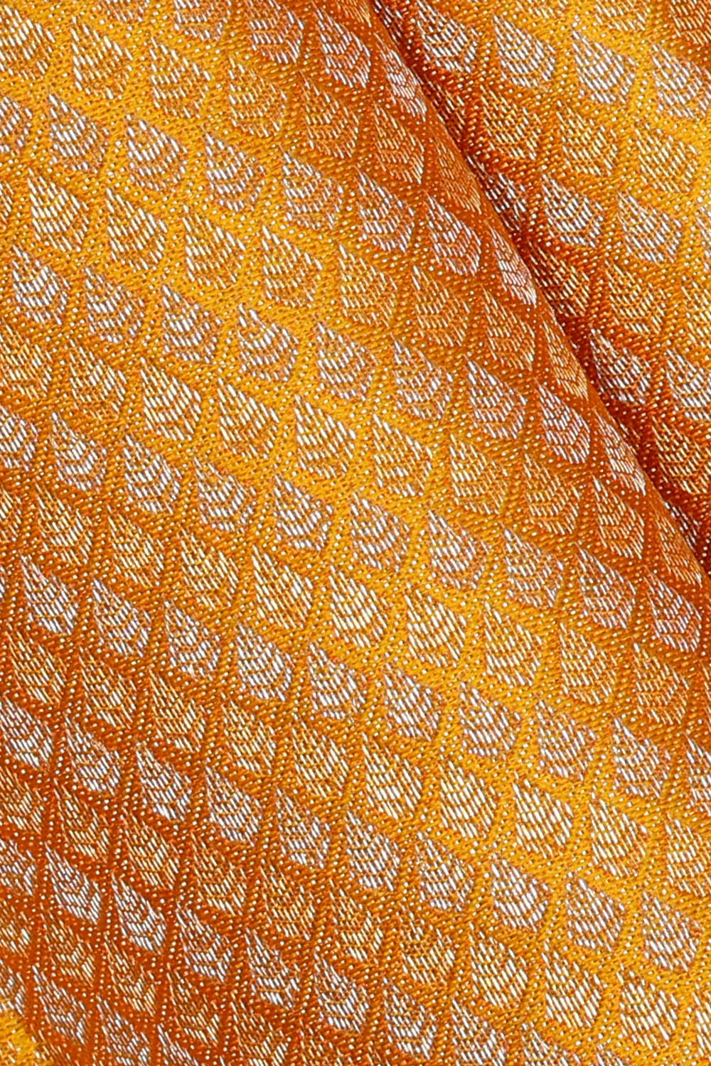 Image of Yellow Kanchipattu Tissue Brocade Saree