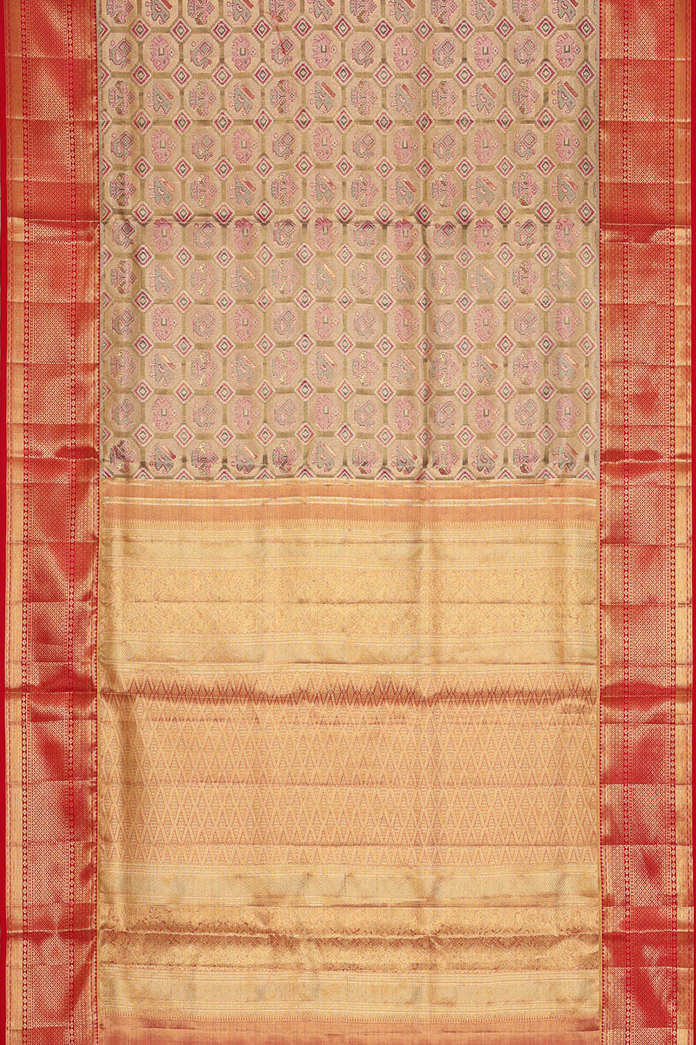 Image of Gold Kanchipattu Tissue Brocade Saree
