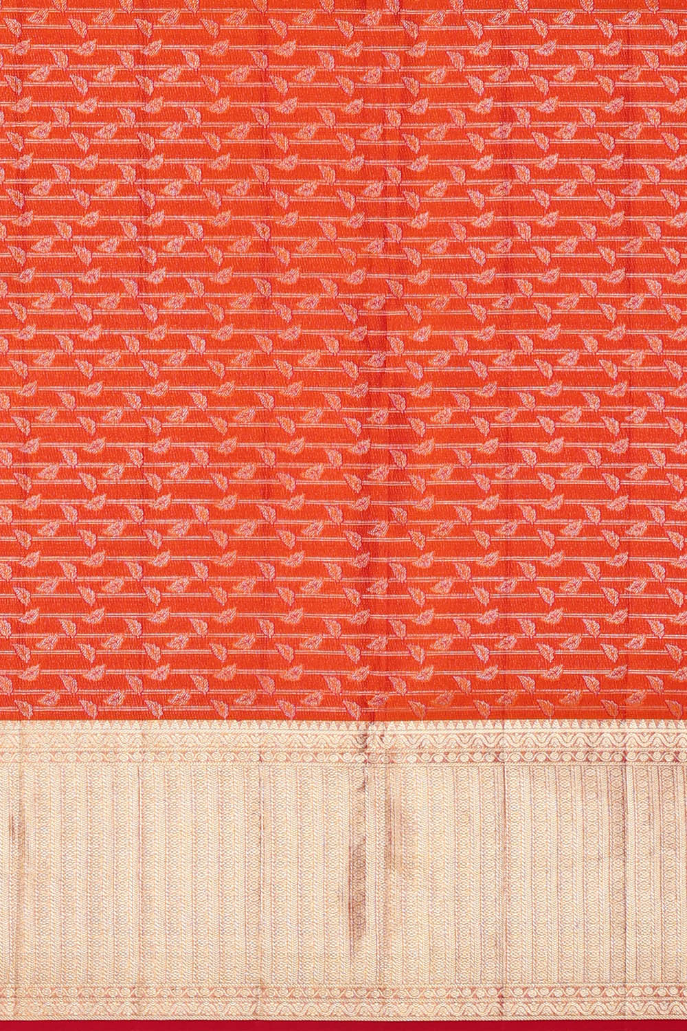 Image of Orange Kanchipattu Brocade Saree