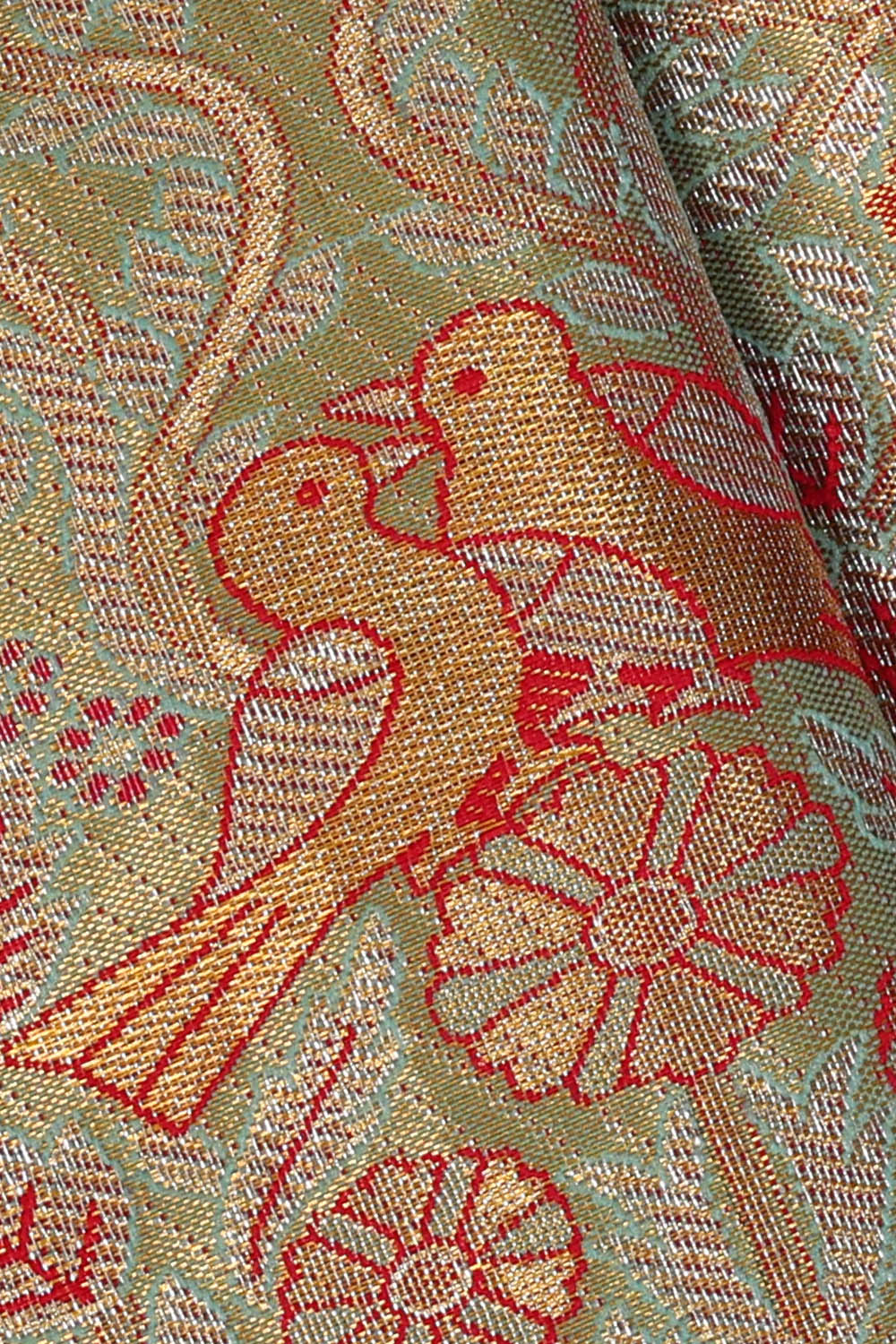 Image of Light-Green Kanchipattu Tissue Brocade Saree