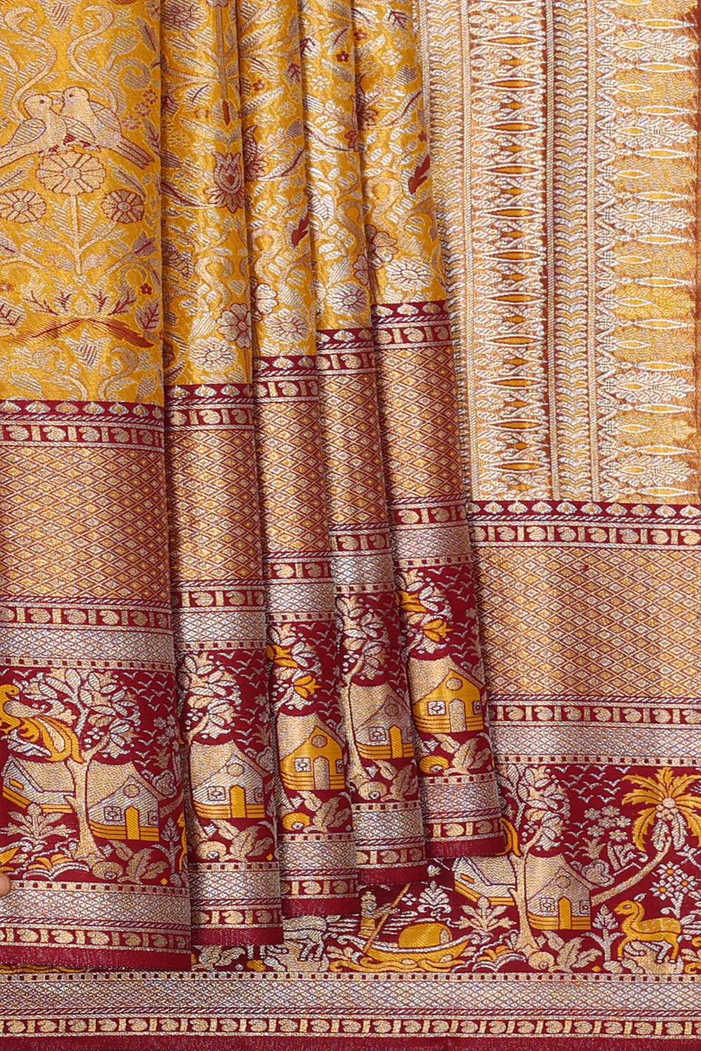 Image of Gold Kanchipattu Tissue Brocade Saree