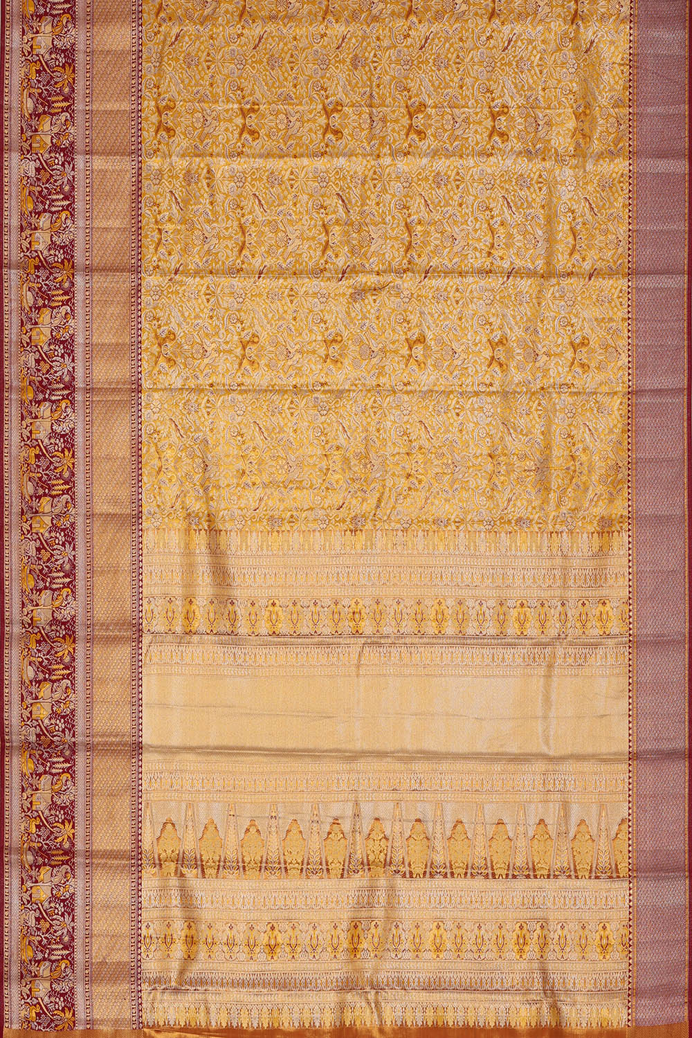 Image of Gold Kanchipattu Tissue Brocade Saree