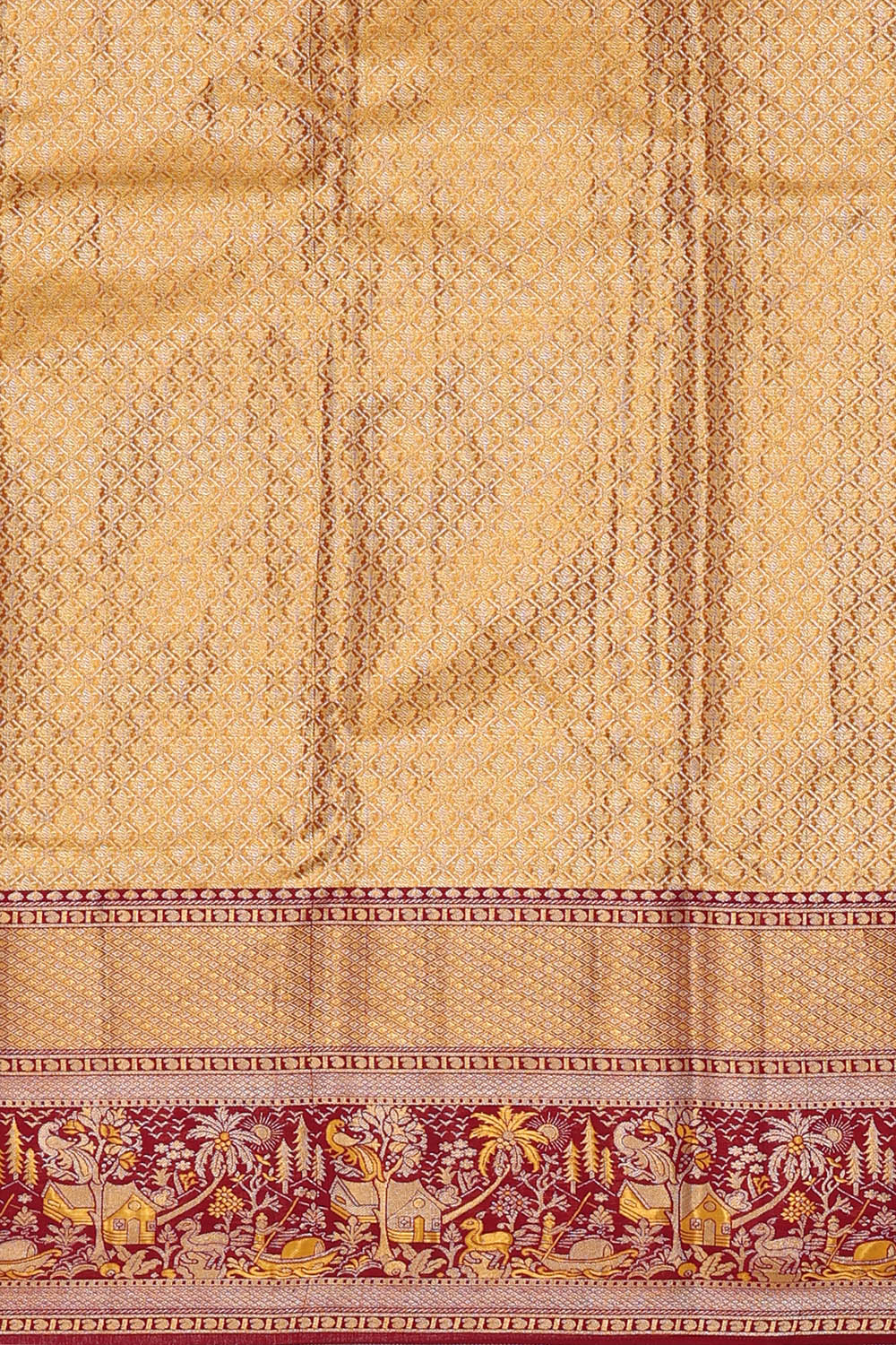 Image of Gold Kanchipattu Tissue Brocade Saree