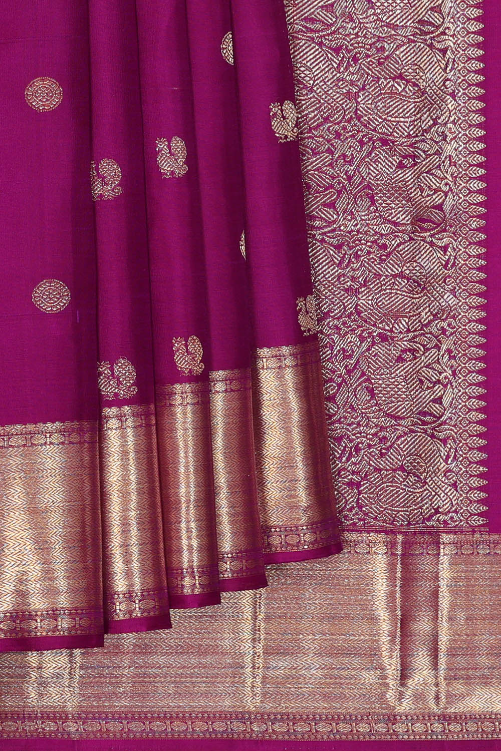Image of Kanchipattu Purple Saree