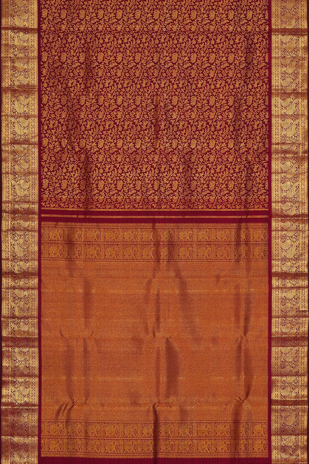 Image of Maroon Kanchipattu Brocade Saree