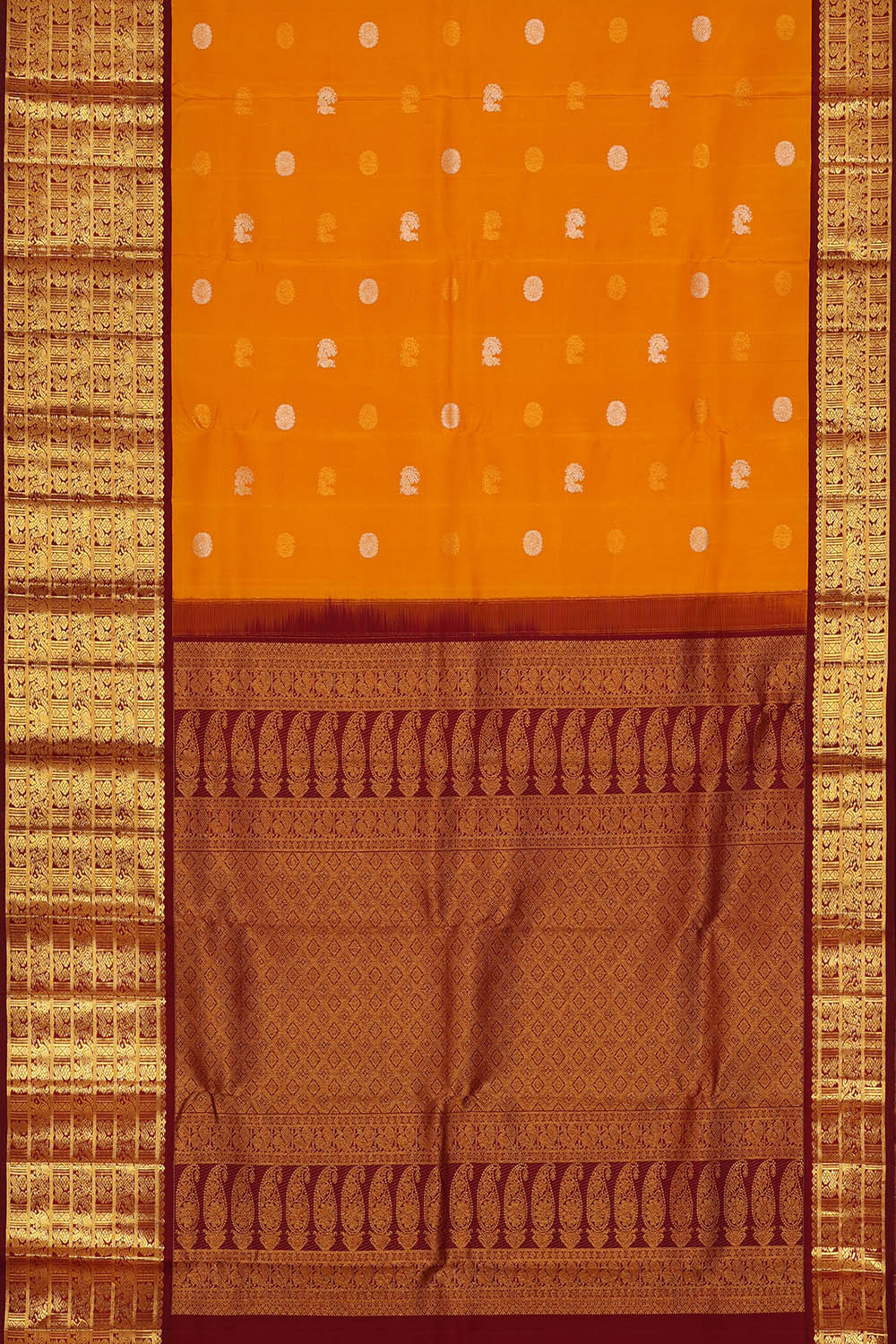 Image of Yellow Kanchipattu Saree