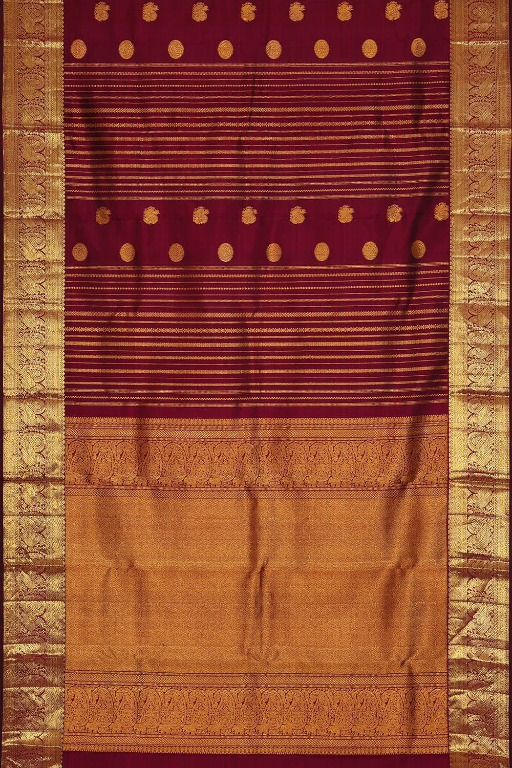 Image of Kanchipattu Maroon Saree