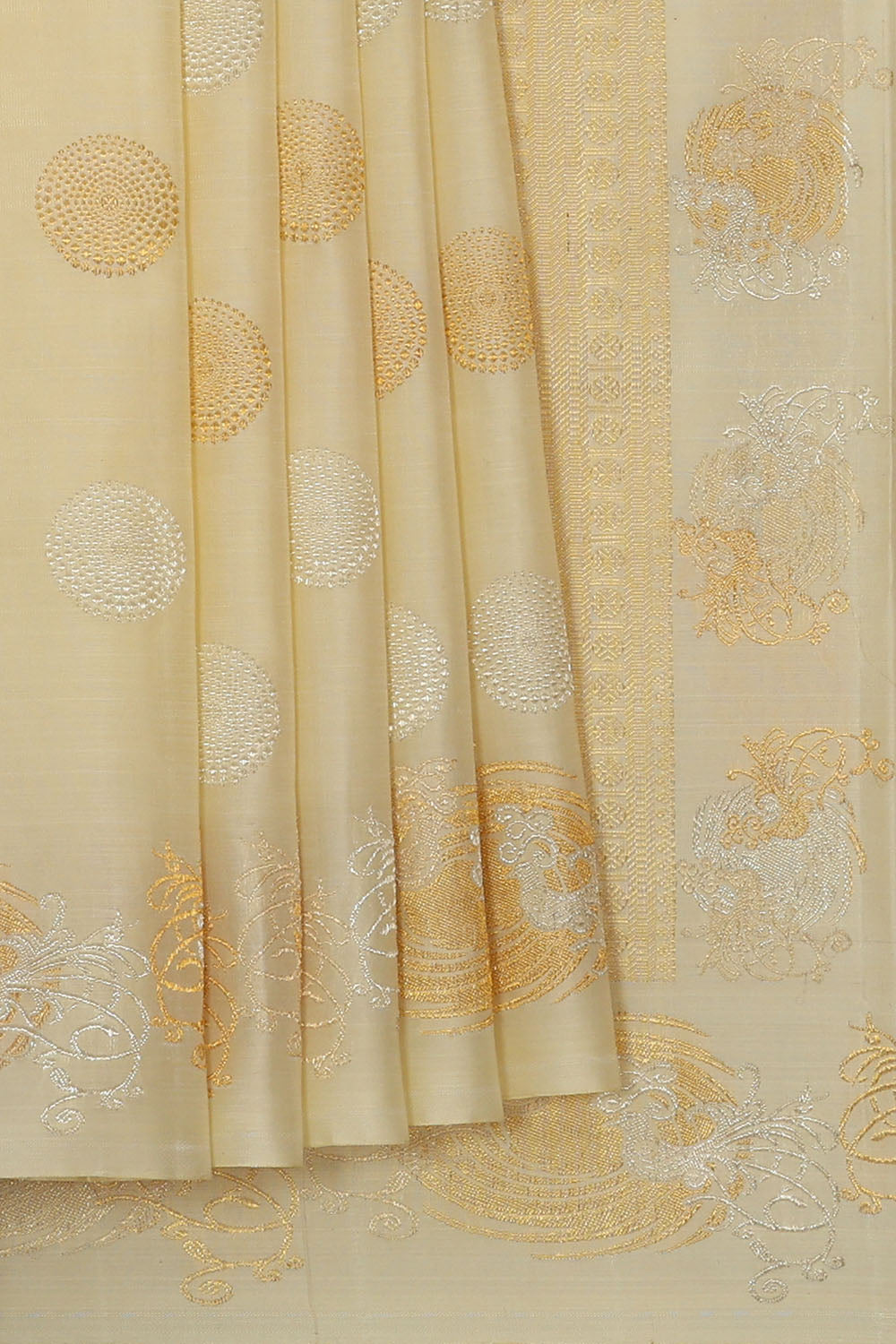 Image of Cream Kanchipattu Saree