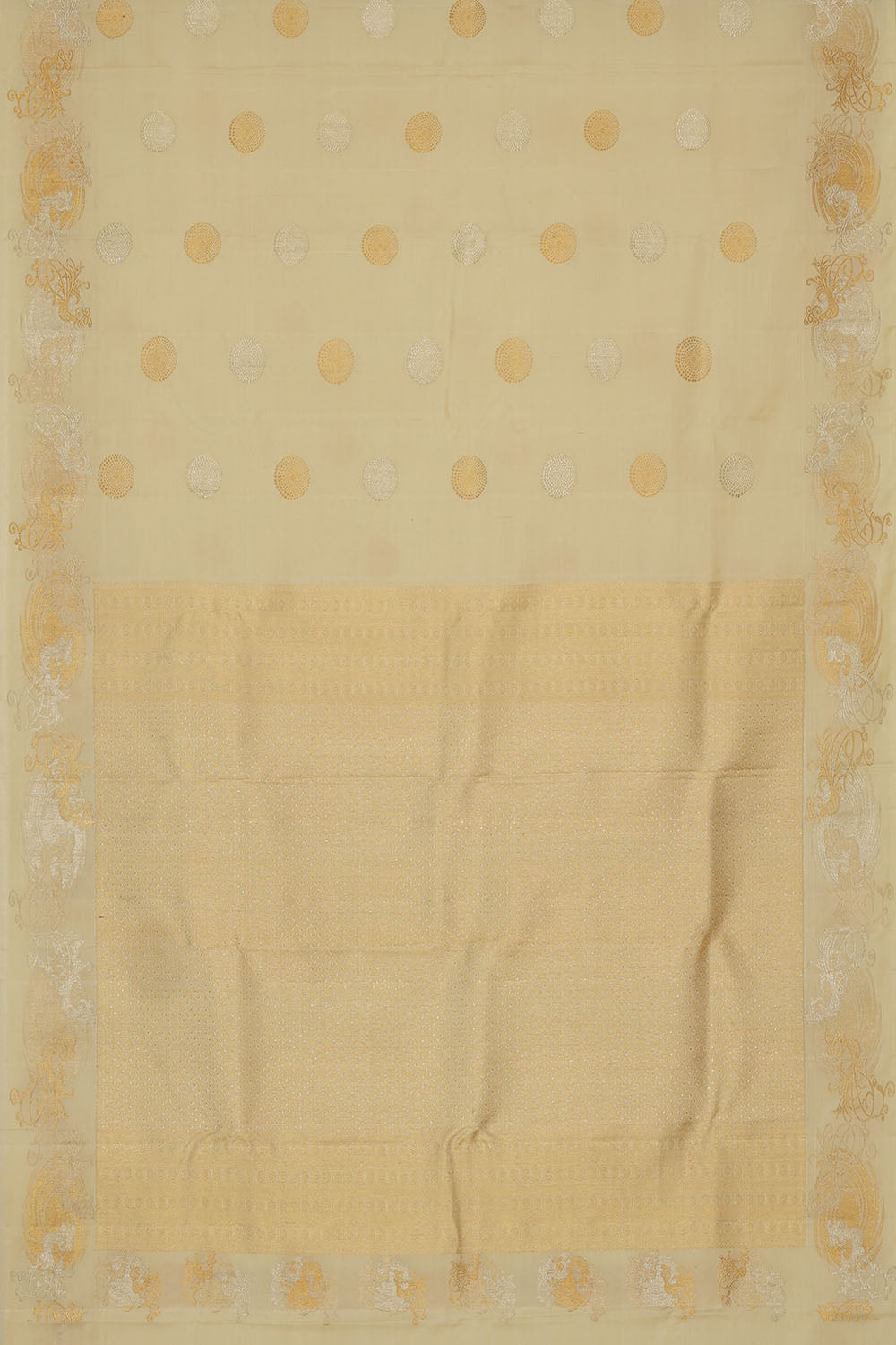 Image of Cream Kanchipattu Saree