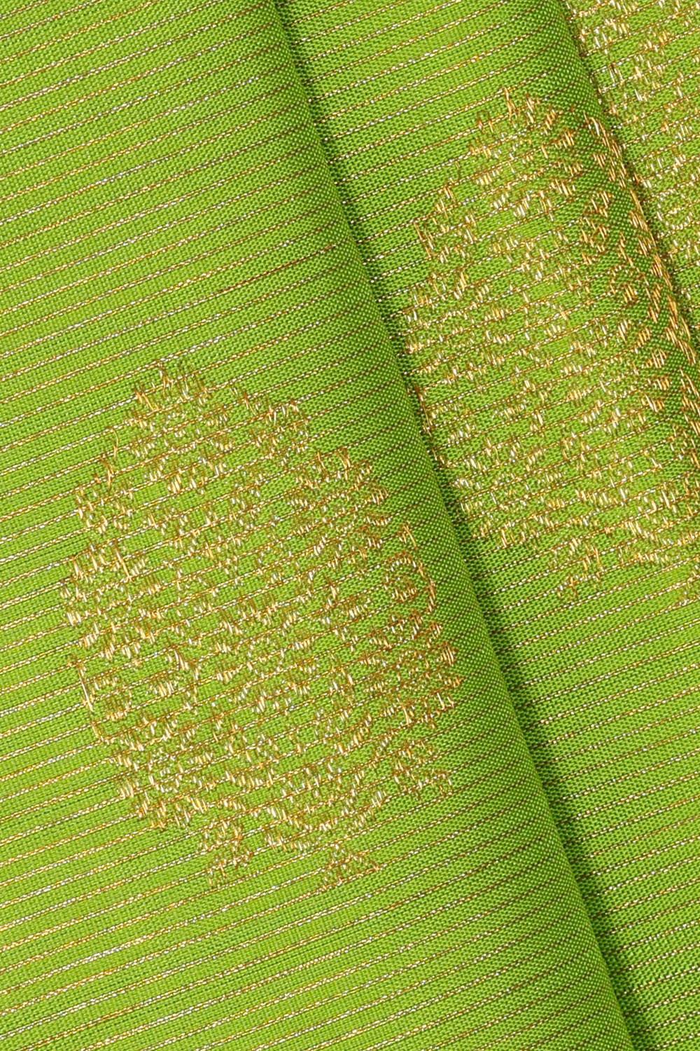 Image of Kanchipattu Parrot-Green Saree