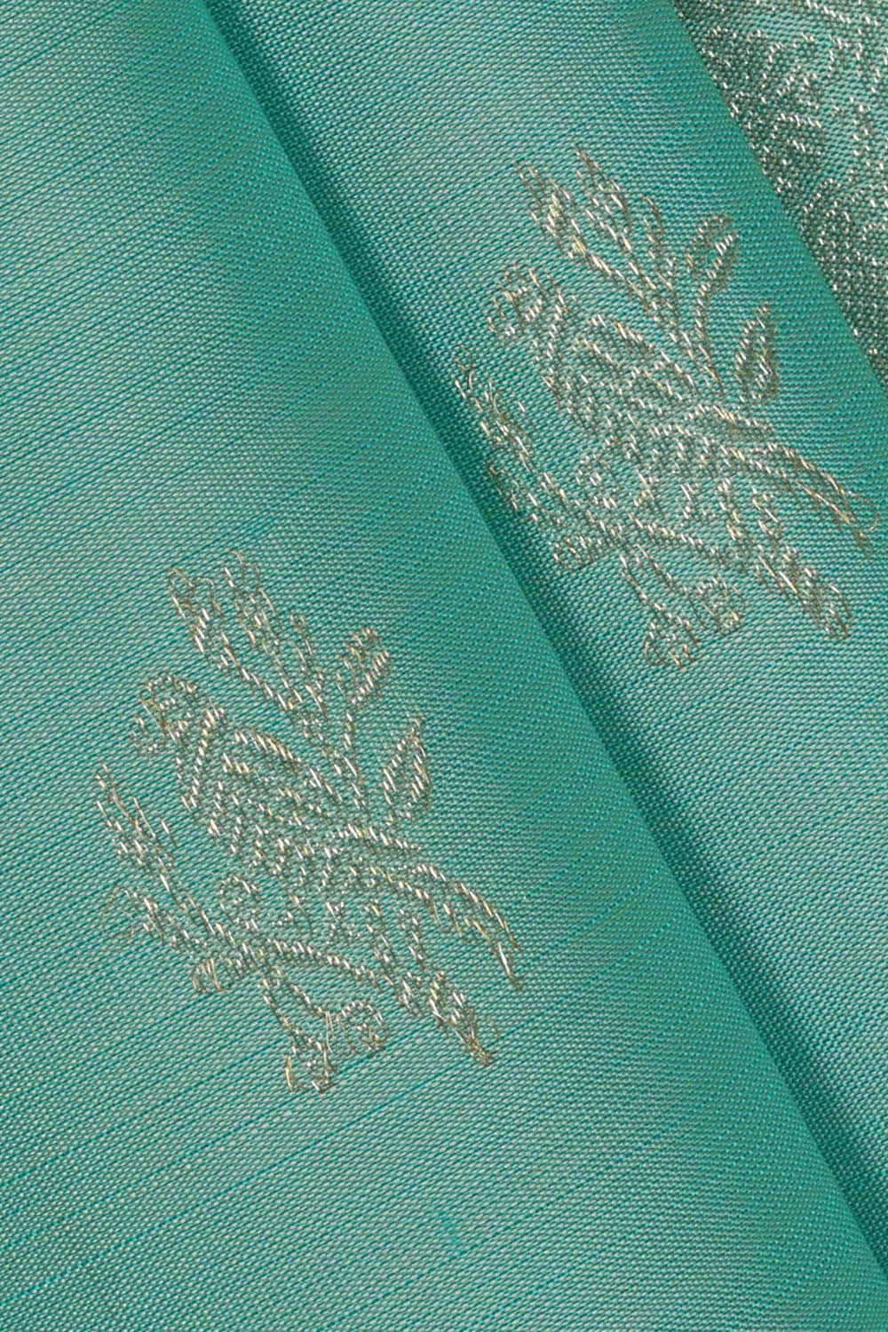 Image of Kanchipattu Sea-Blue Saree