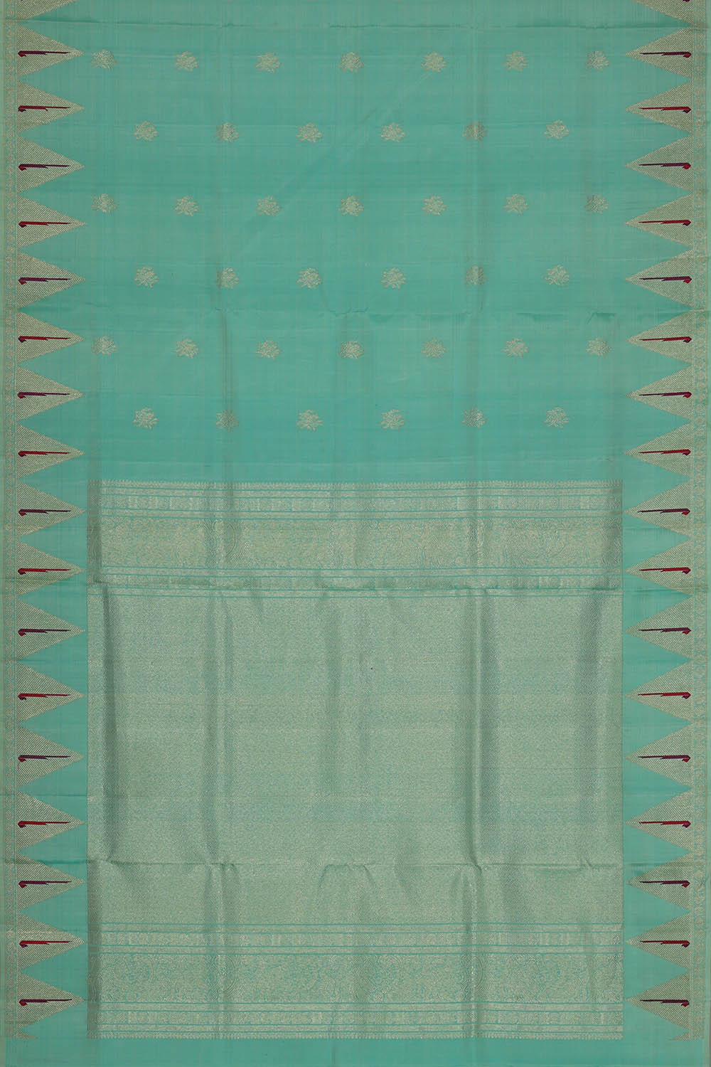 Image of Kanchipattu Sea-Blue Saree
