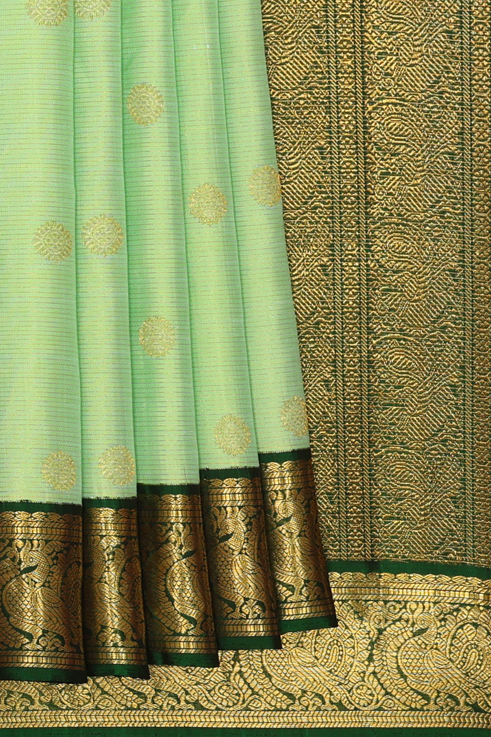 Image of Mint-Green Kanchipattu Saree