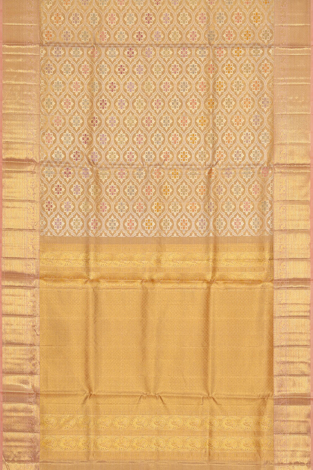 Image of Gold Kanchipattu Tissue Brocade Saree