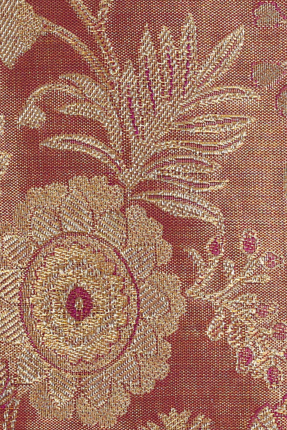 Image of Purple Kanchipattu Tissue Brocade Saree