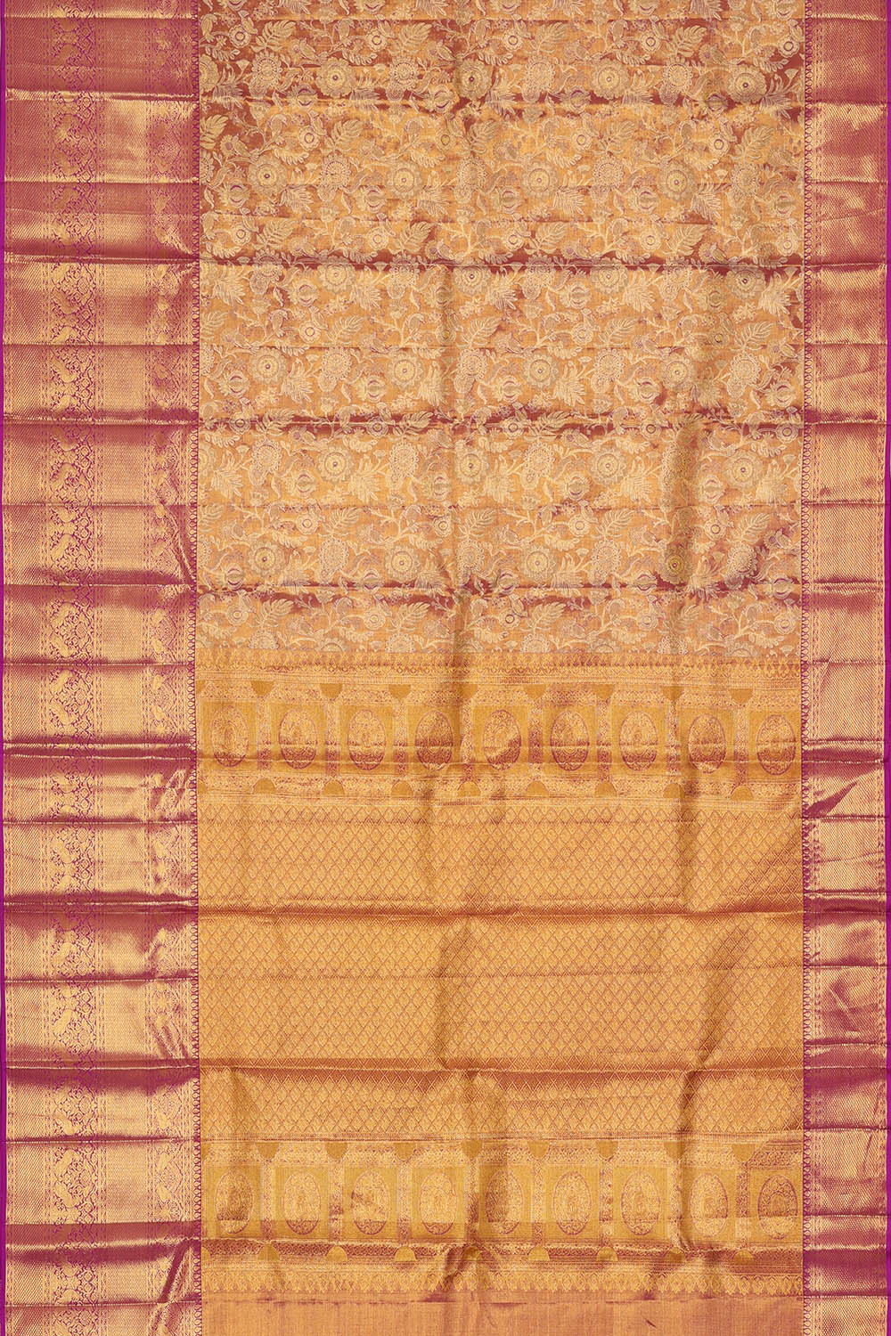 Image of Purple Kanchipattu Tissue Brocade Saree