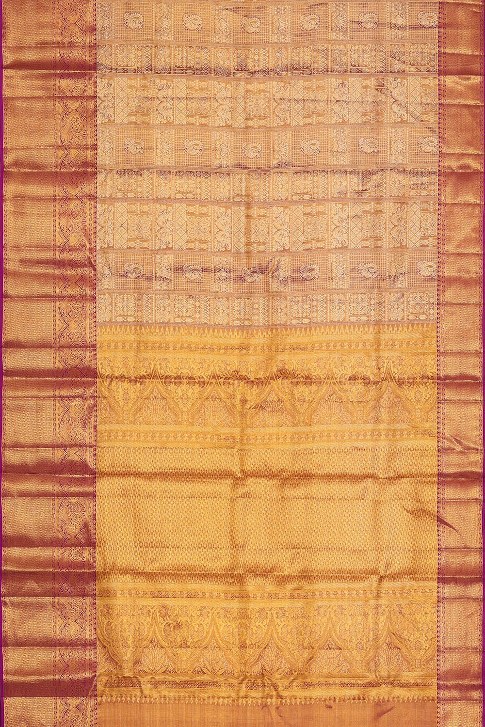 Image of Kanchipattu Mauve-Purple Tissue Brocade Saree