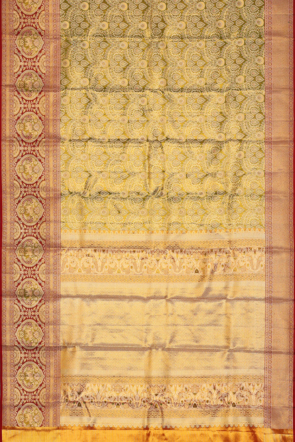 Image of Kanchipattu Green Tissue Brocade Saree