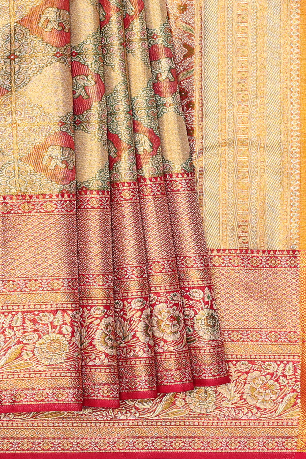 Image of Kanchipattu Gold Tissue Brocade Saree