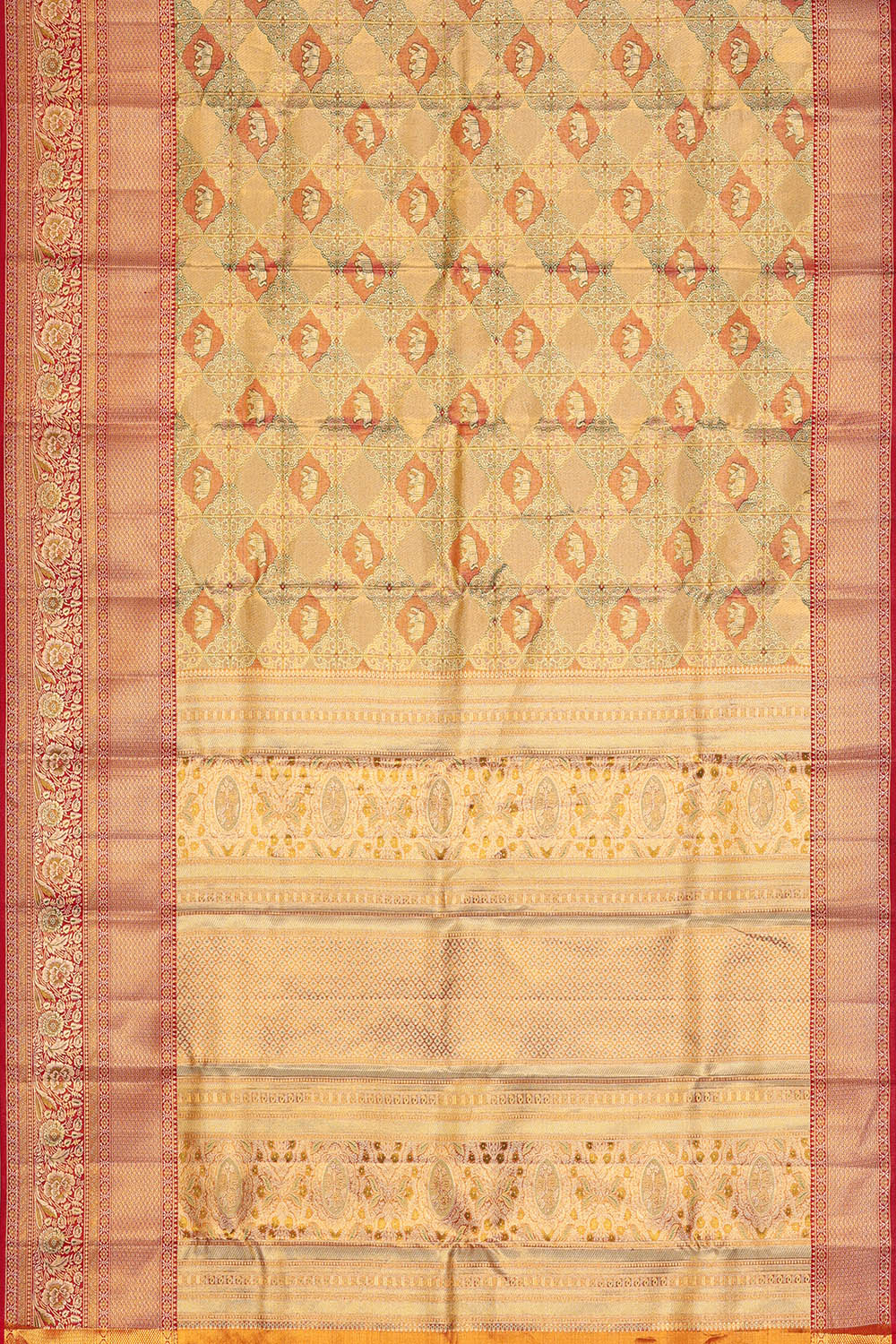 Image of Kanchipattu Gold Tissue Brocade Saree