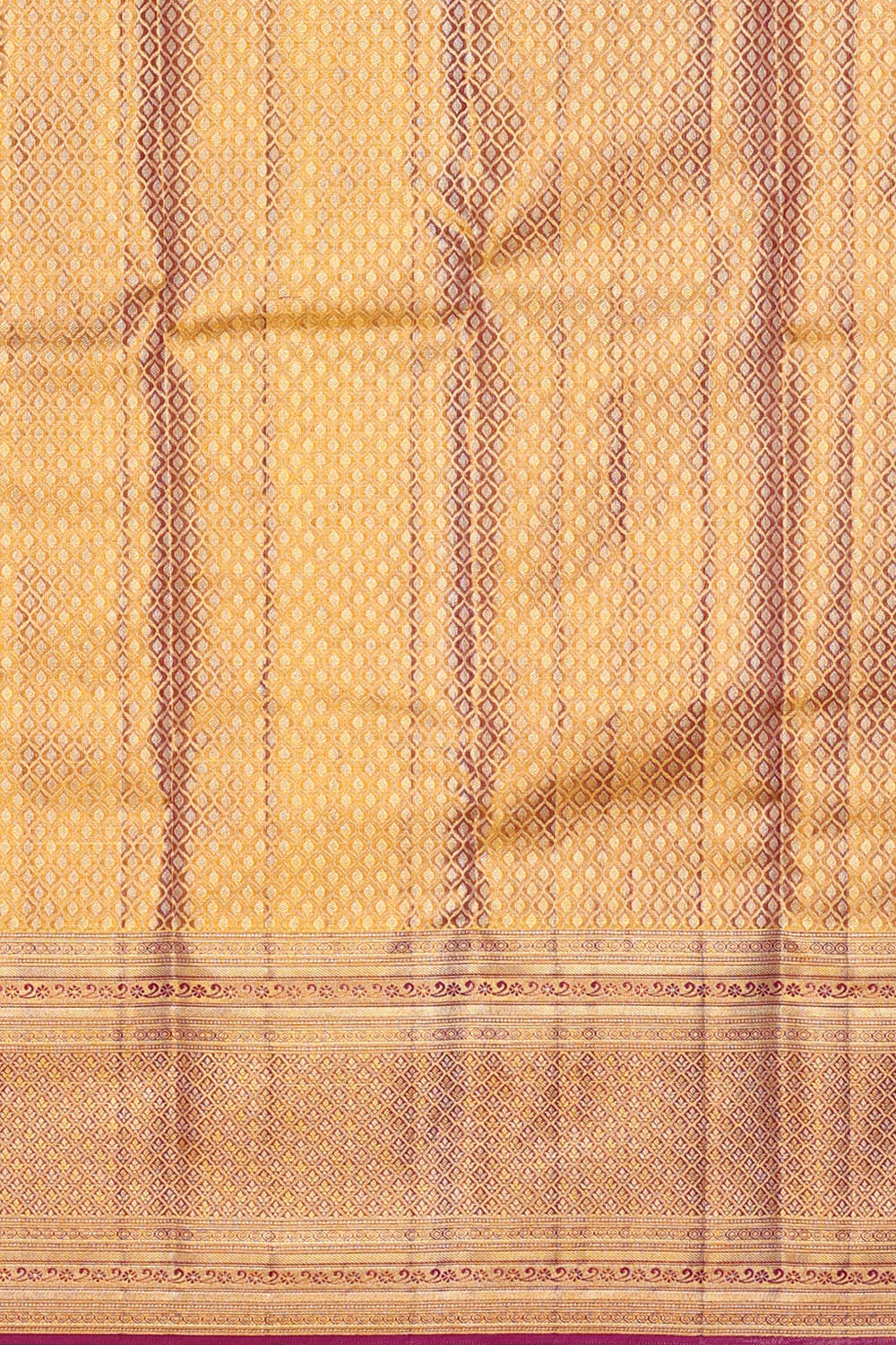 Image of Kanchipattu Gold-Yellow Tissue Brocade Saree