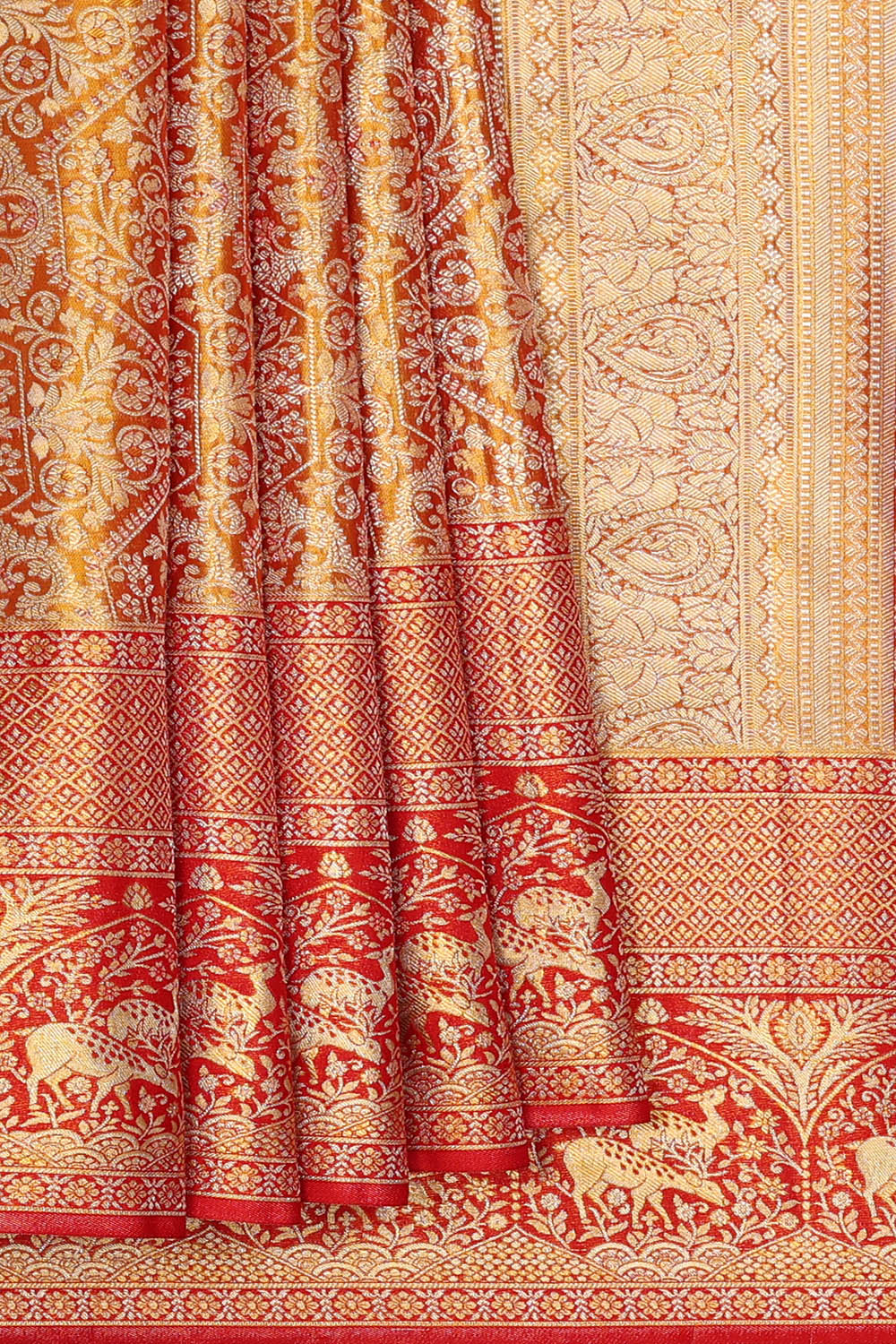 Image of Kanchipattu Gold Tissue Brocade Saree
