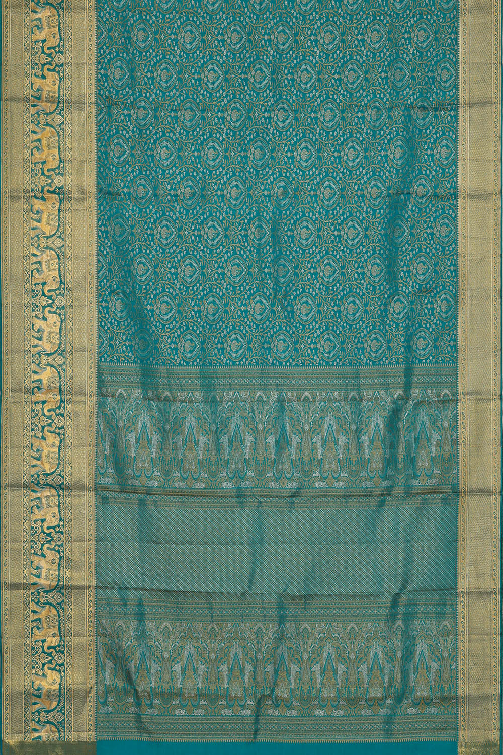 Image of Blue Kanchipattu Brocade Saree
