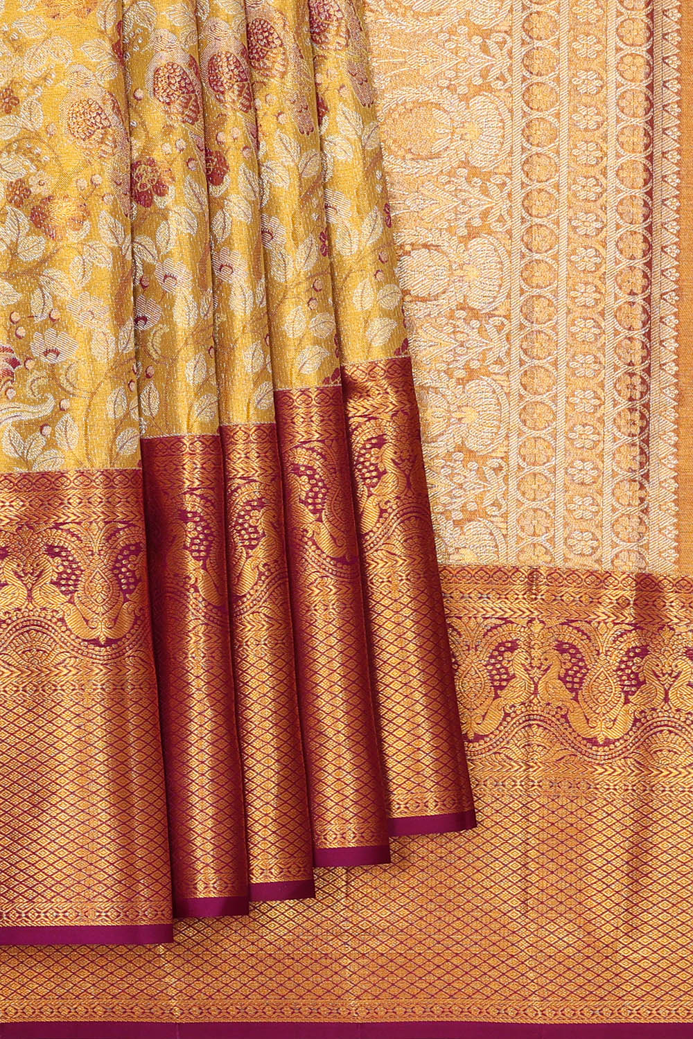 Image of Kanchipattu Gold Tissue Brocade Saree