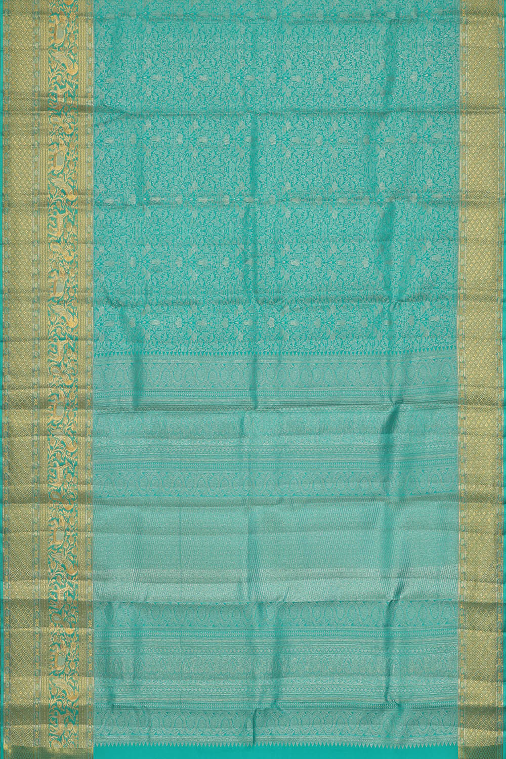 Image of Kanchipattu Sky-Blue Brocade Saree