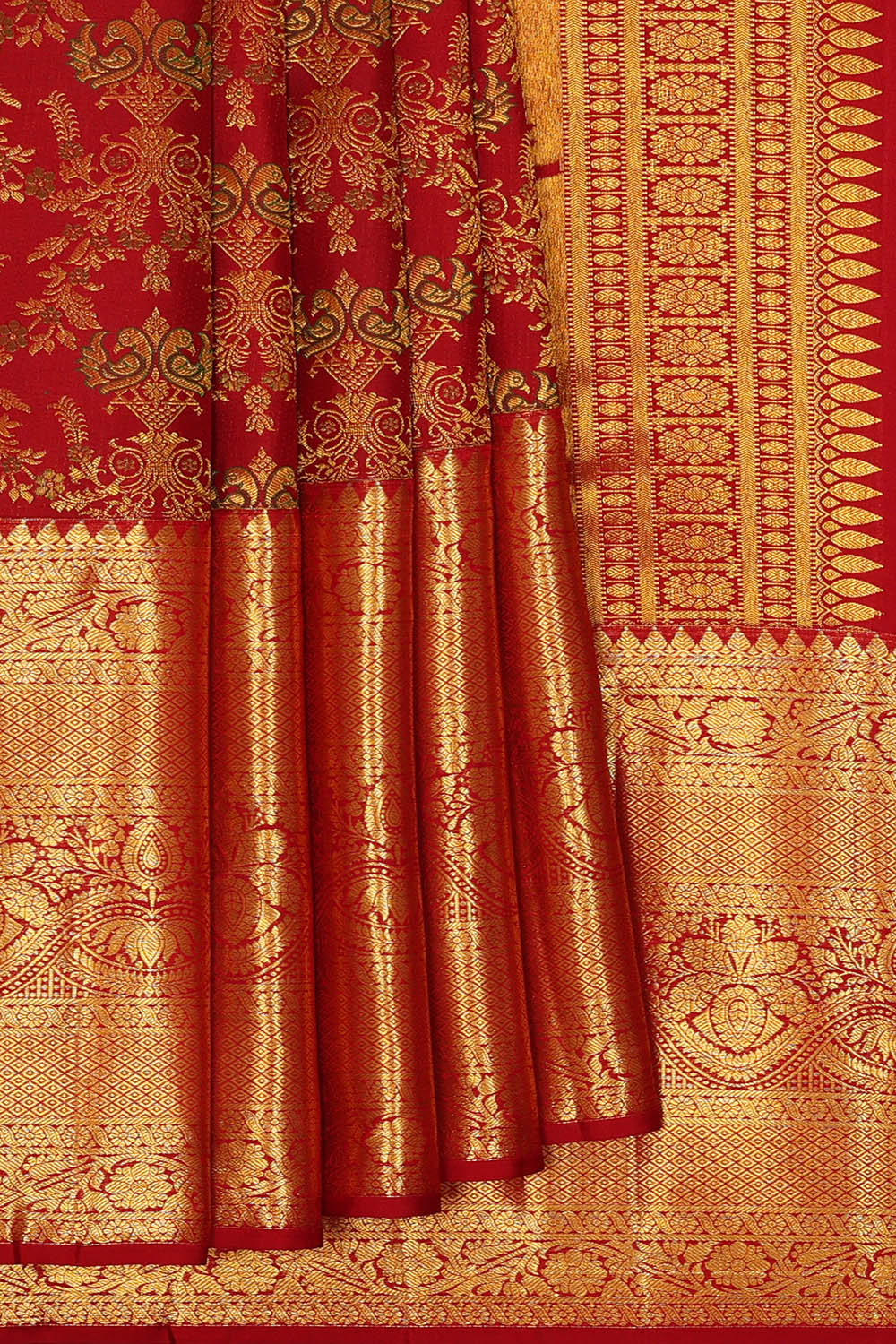 Image of Kanchipattu Maroon Brocade Saree