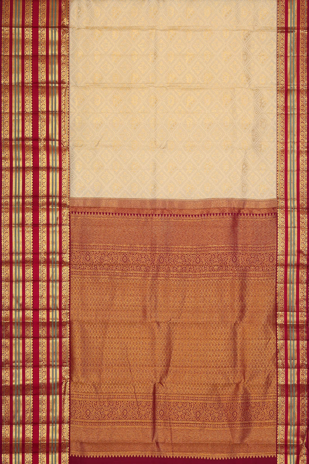 Image of Kanchipattu Ivory off-White Saree