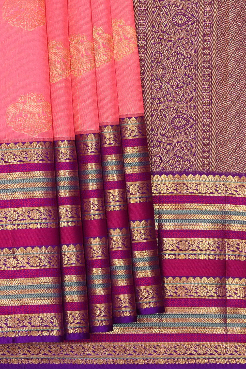 Image of Kanchipattu Fuchsia-Pink Saree
