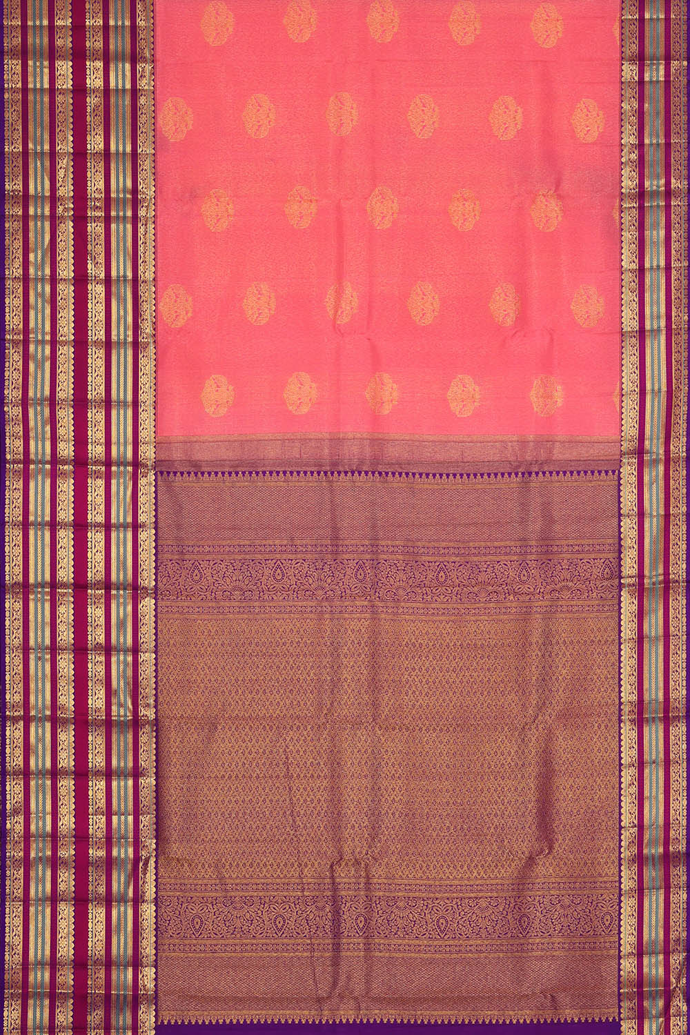 Image of Kanchipattu Fuchsia-Pink Saree
