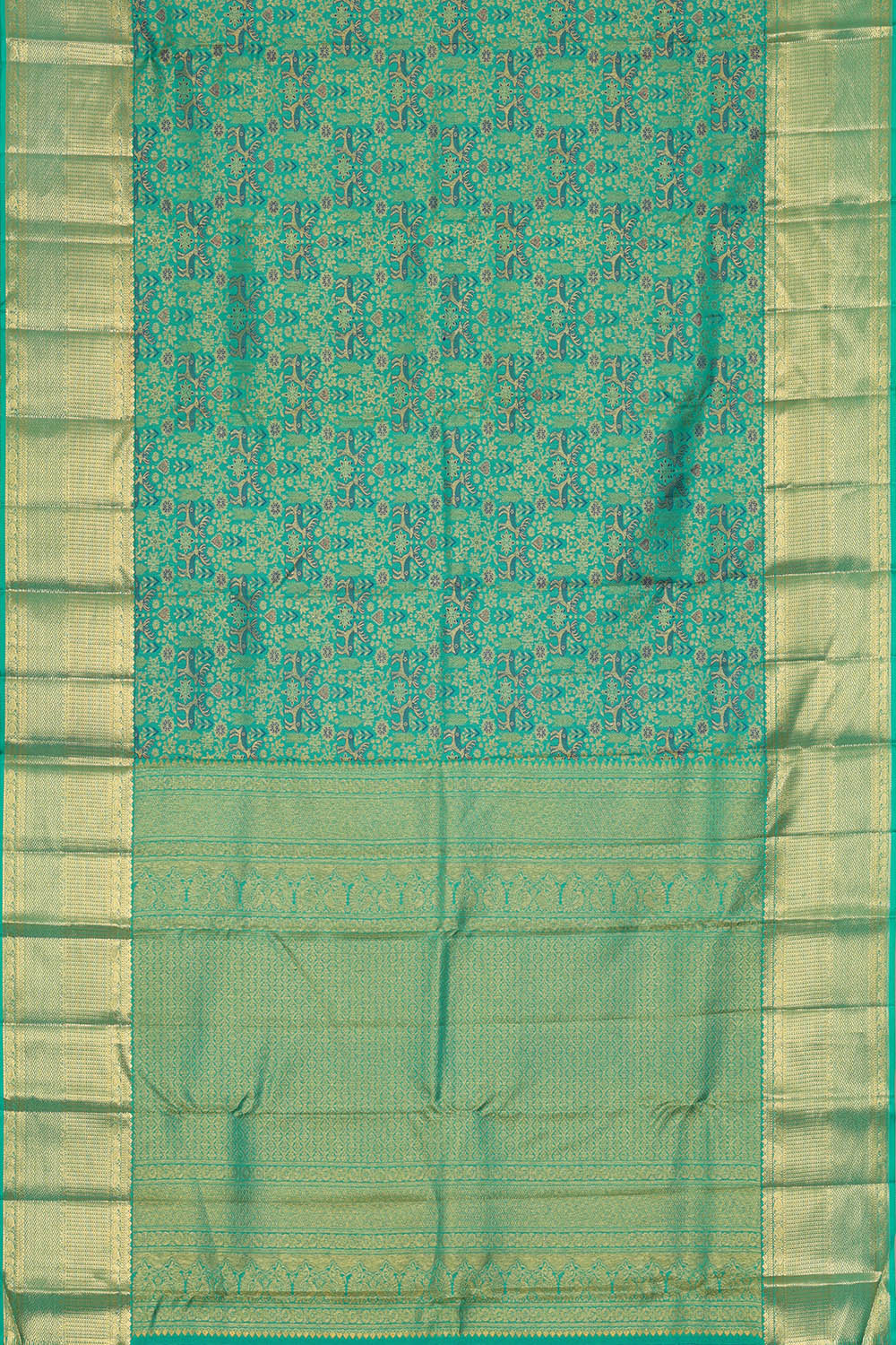Image of Kanchipattu Sky-Blue Brocade Saree