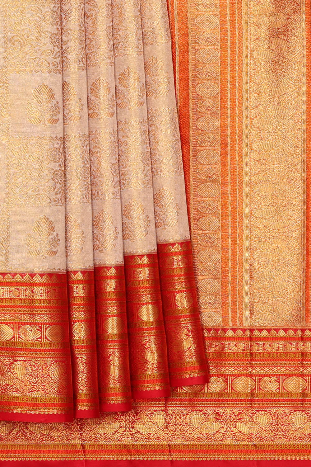 Image of Kanchipattu Lilac-Pink Tissue Brocade Saree