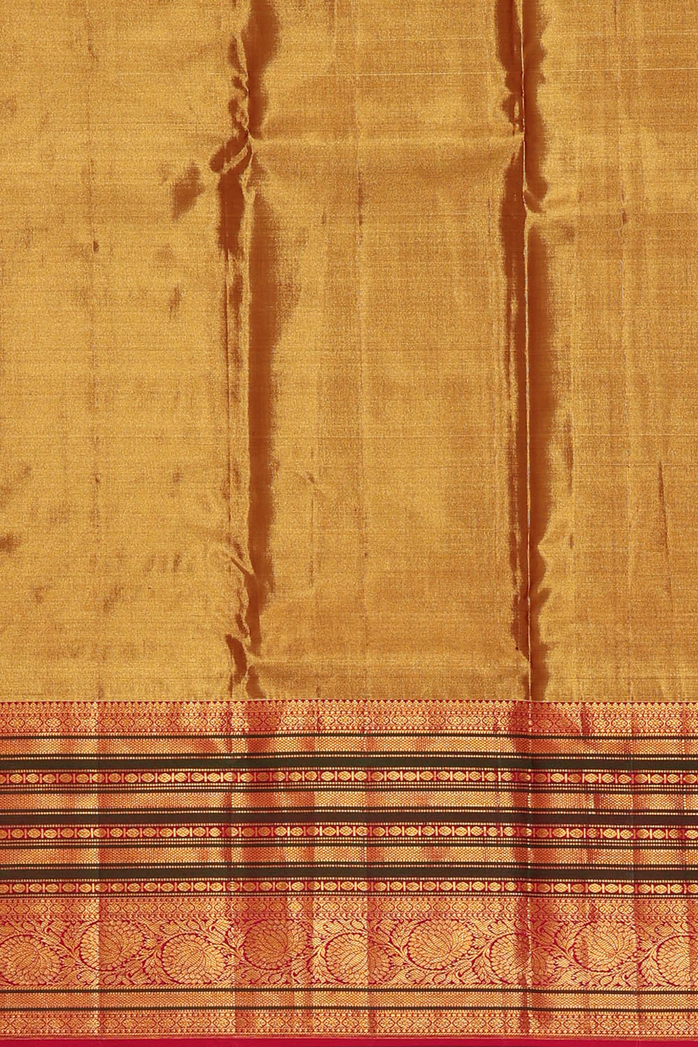 Image of Kanchipattu Off-White Tissue Kattam Saree