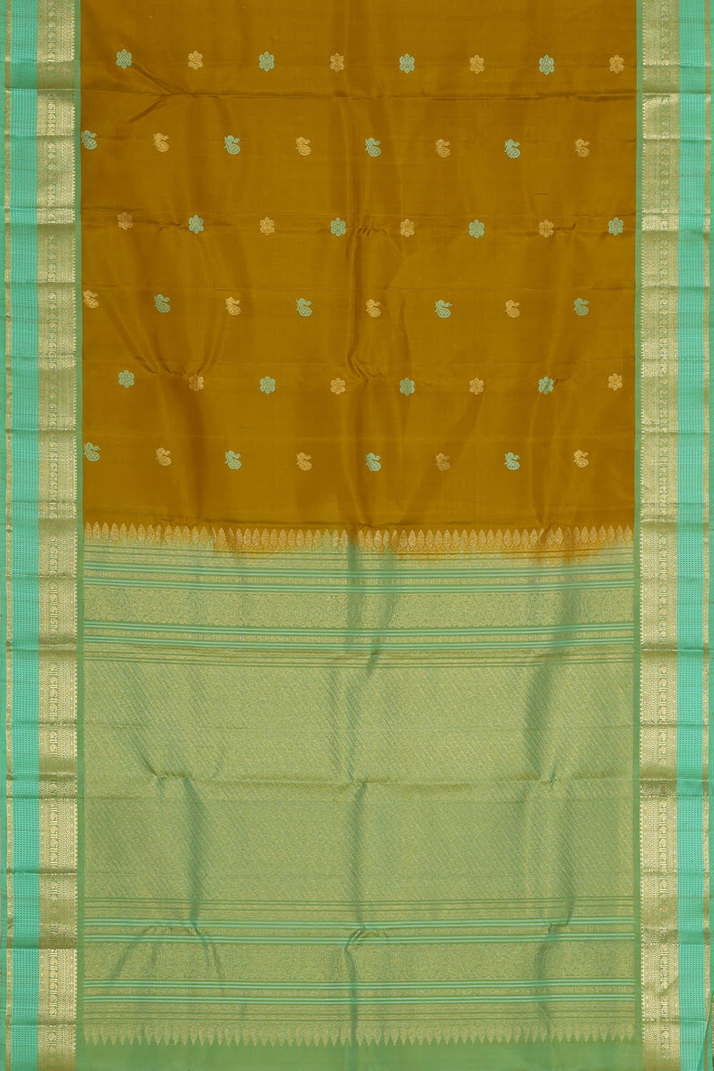 Image of Moss-Green Kanchipattu Saree