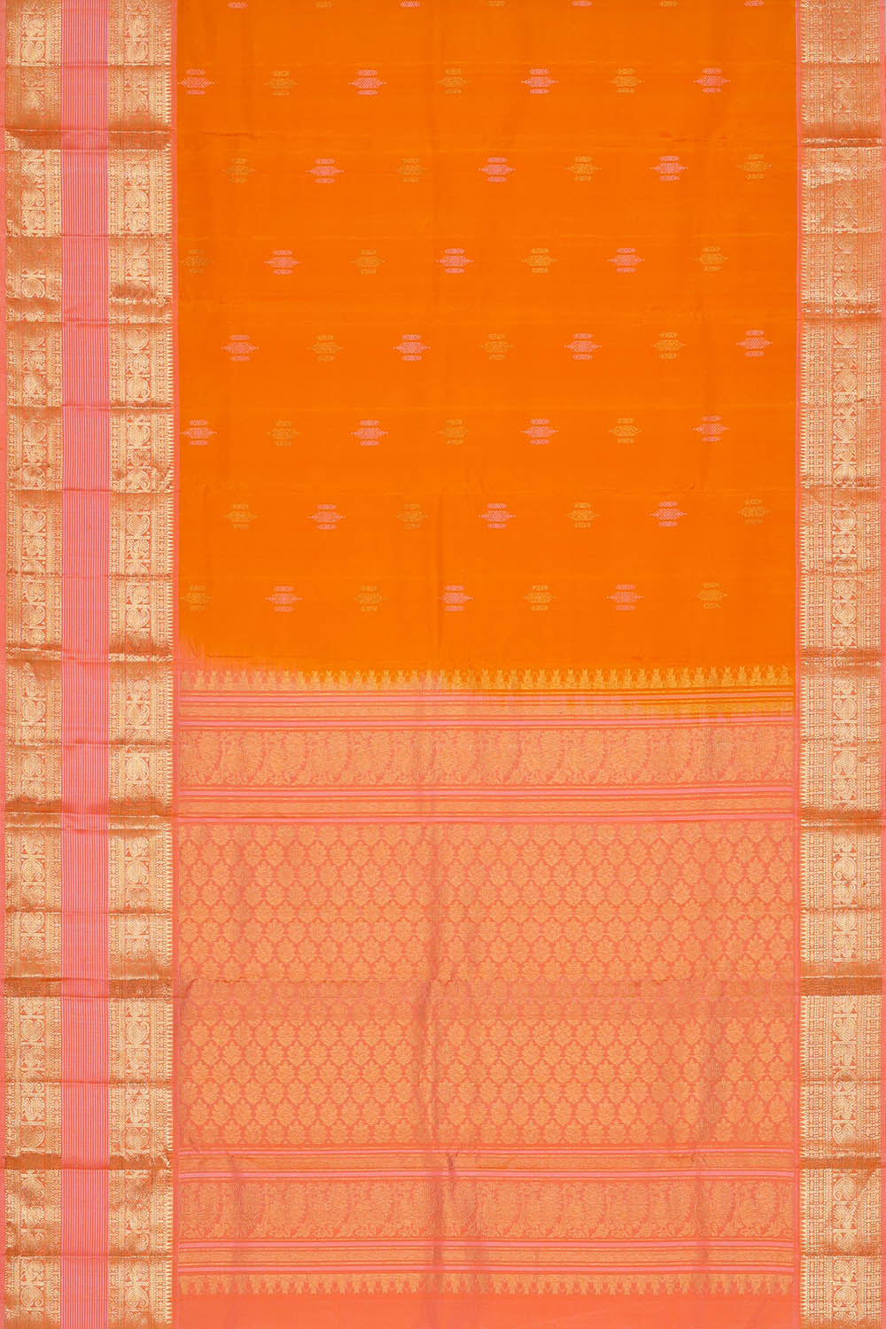 Image of Kanchipattu Orange Saree
