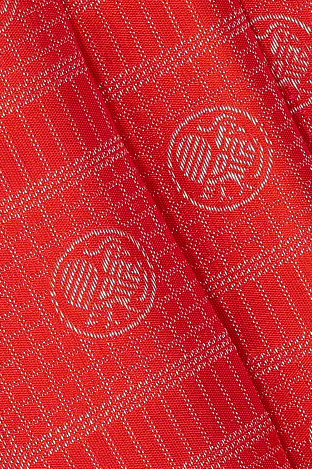 Image of Kanchipattu Coral-Red Kattam Saree