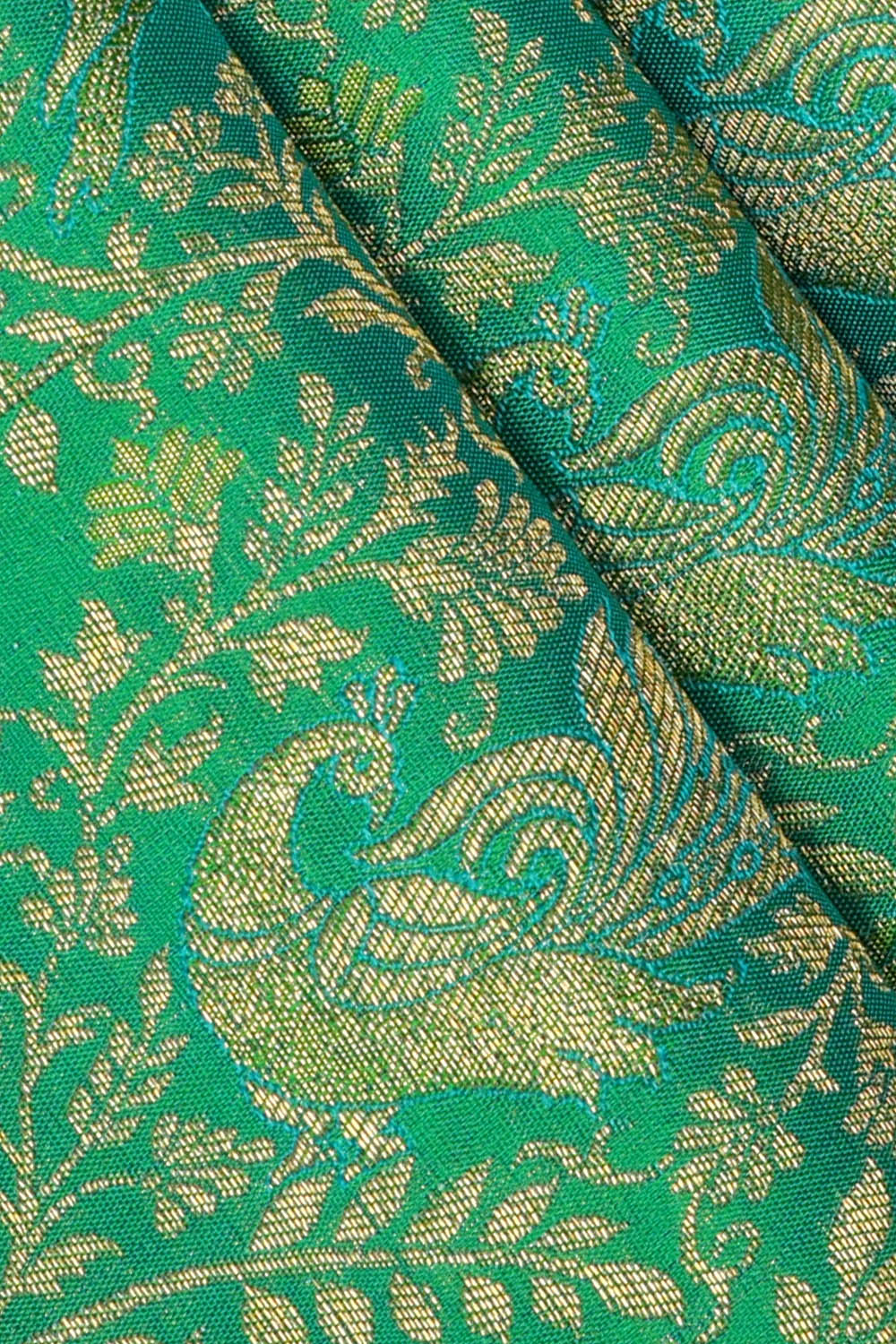 Image of Teal-Green Kanchipattu Brocade Saree
