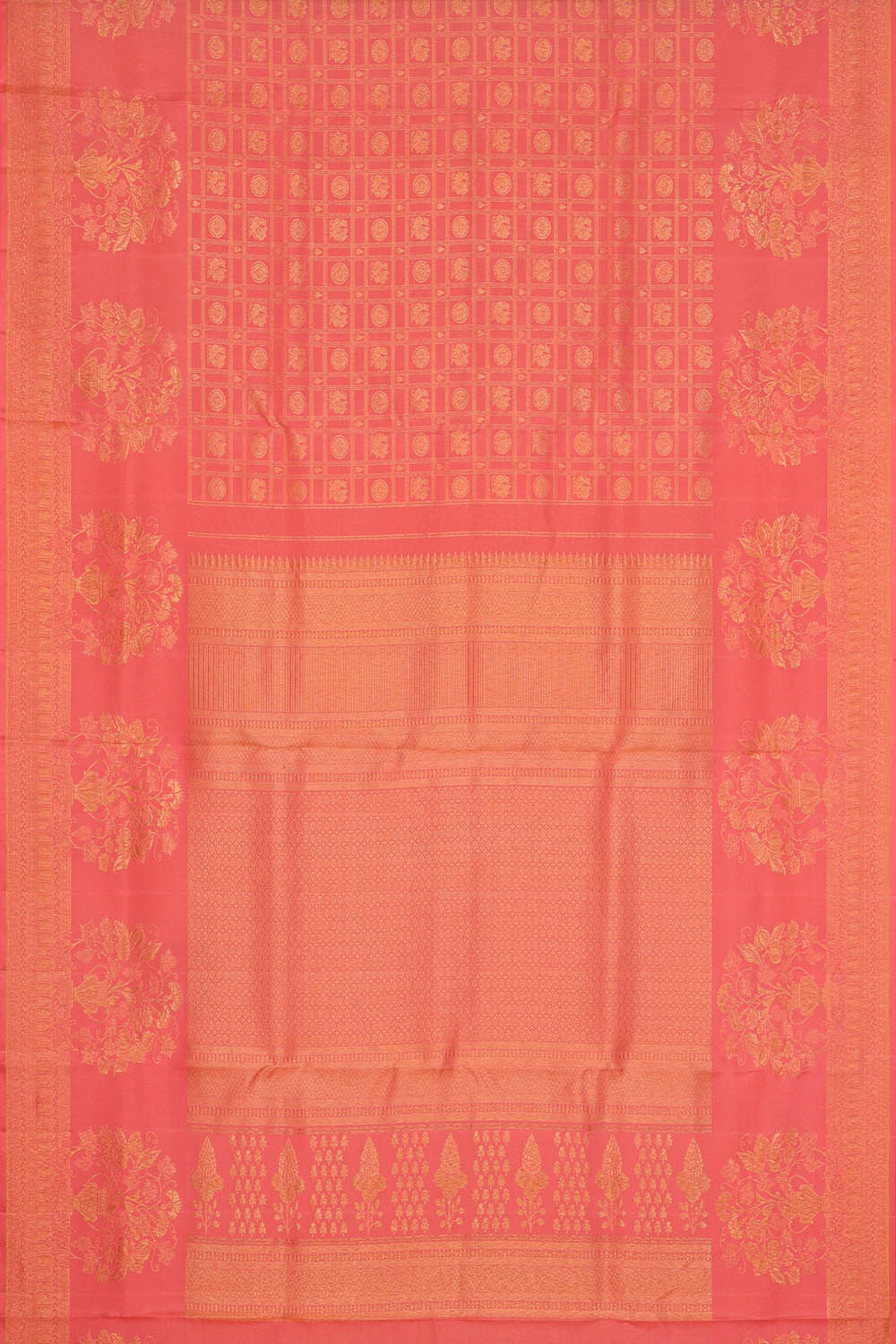 Image of Kanchipattu Pink Kattam Saree