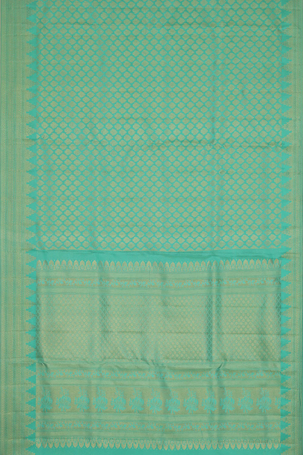 Image of Kanchipattu Sea-Blue Saree