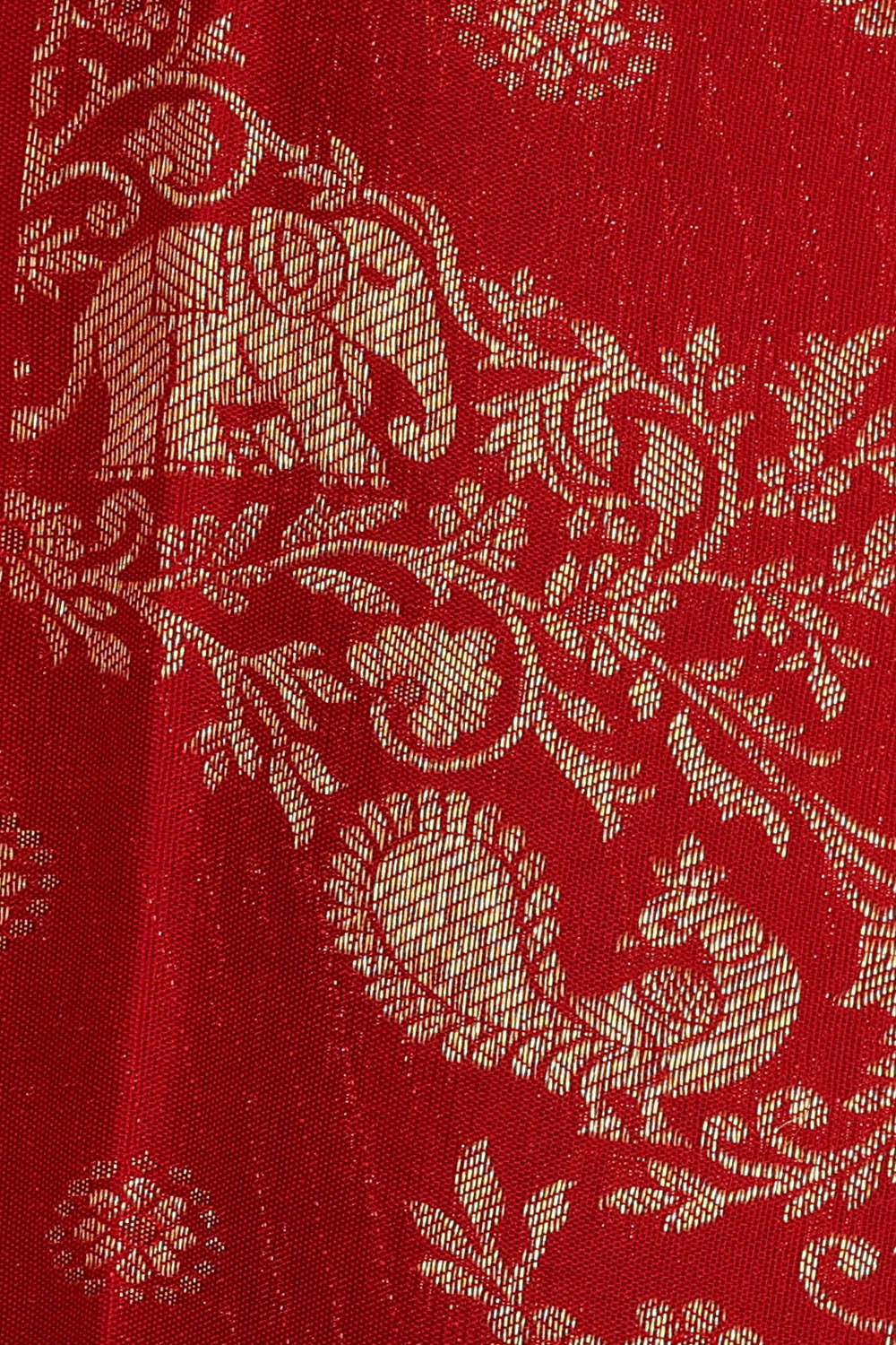 Image of Kanchipattu Red Brocade Saree