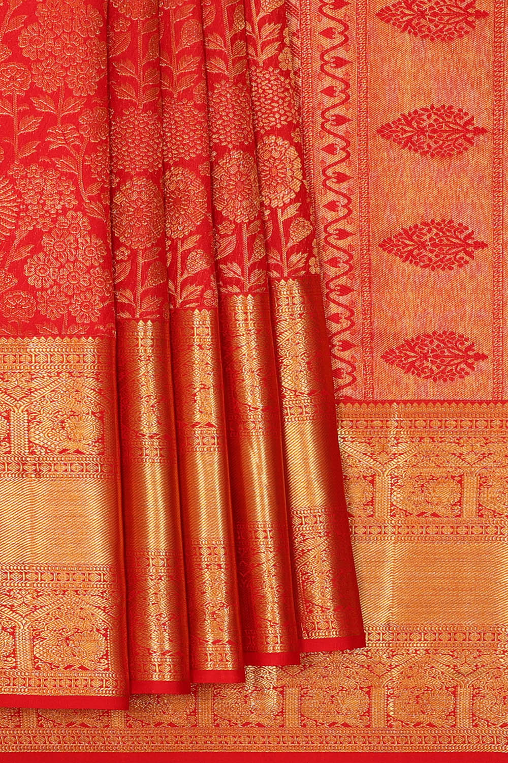 Image of Kanchipattu Red Brocade Saree