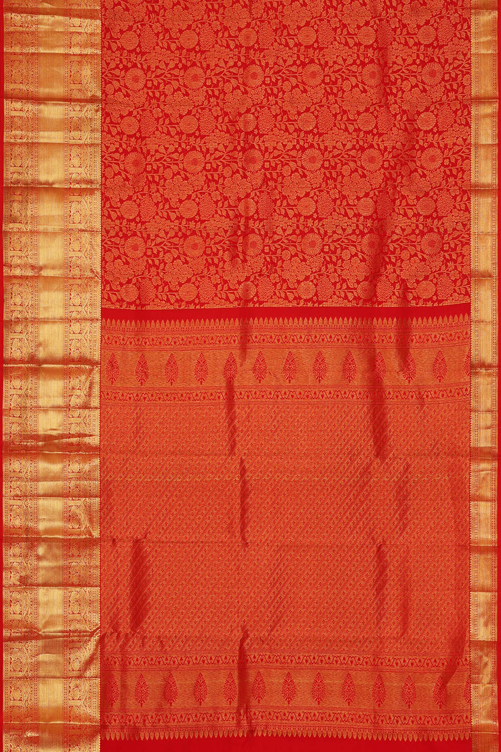 Image of Kanchipattu Red Brocade Saree