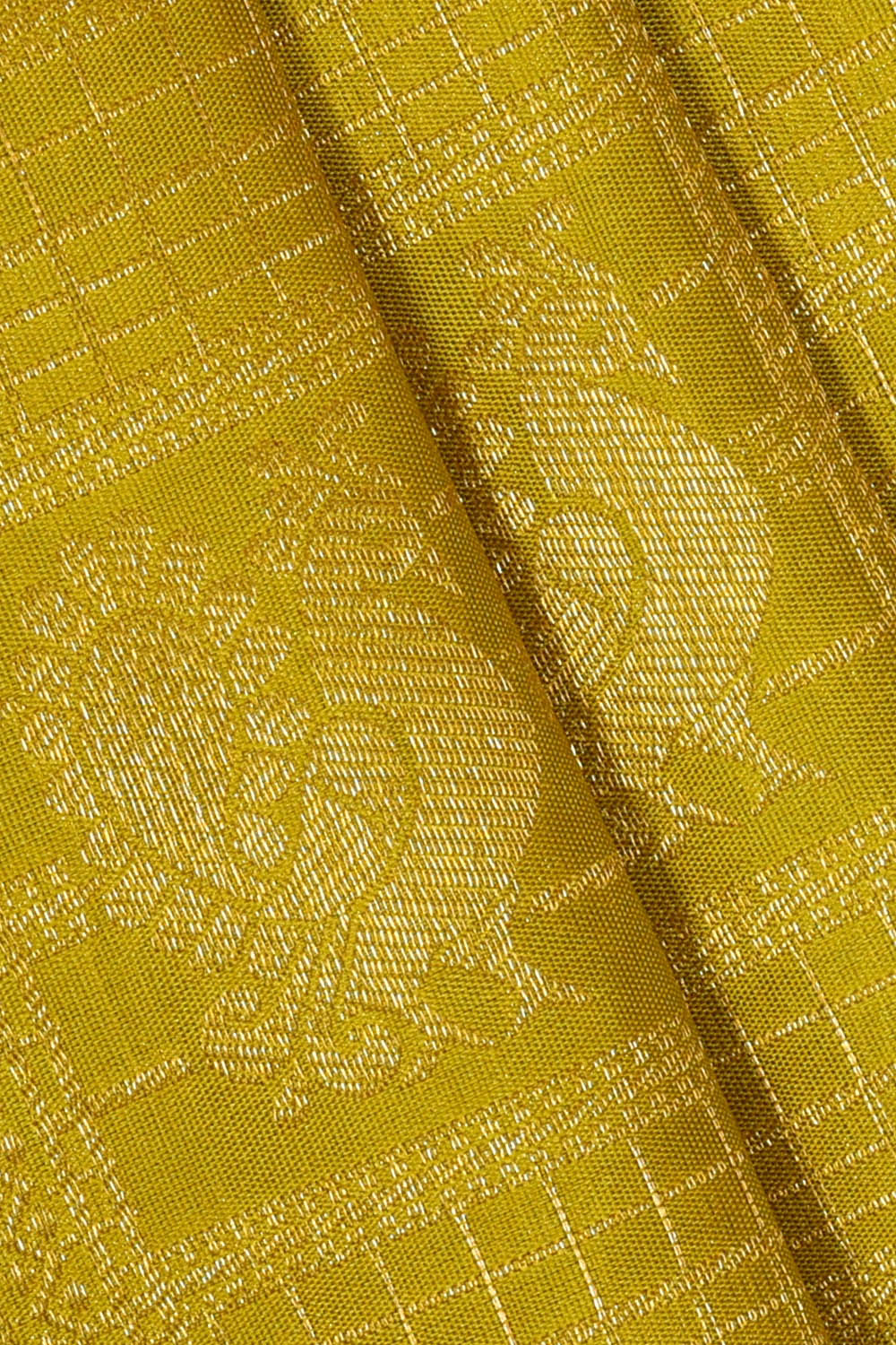 Image of Spring-Yellow Kanchipattu Kattam Saree