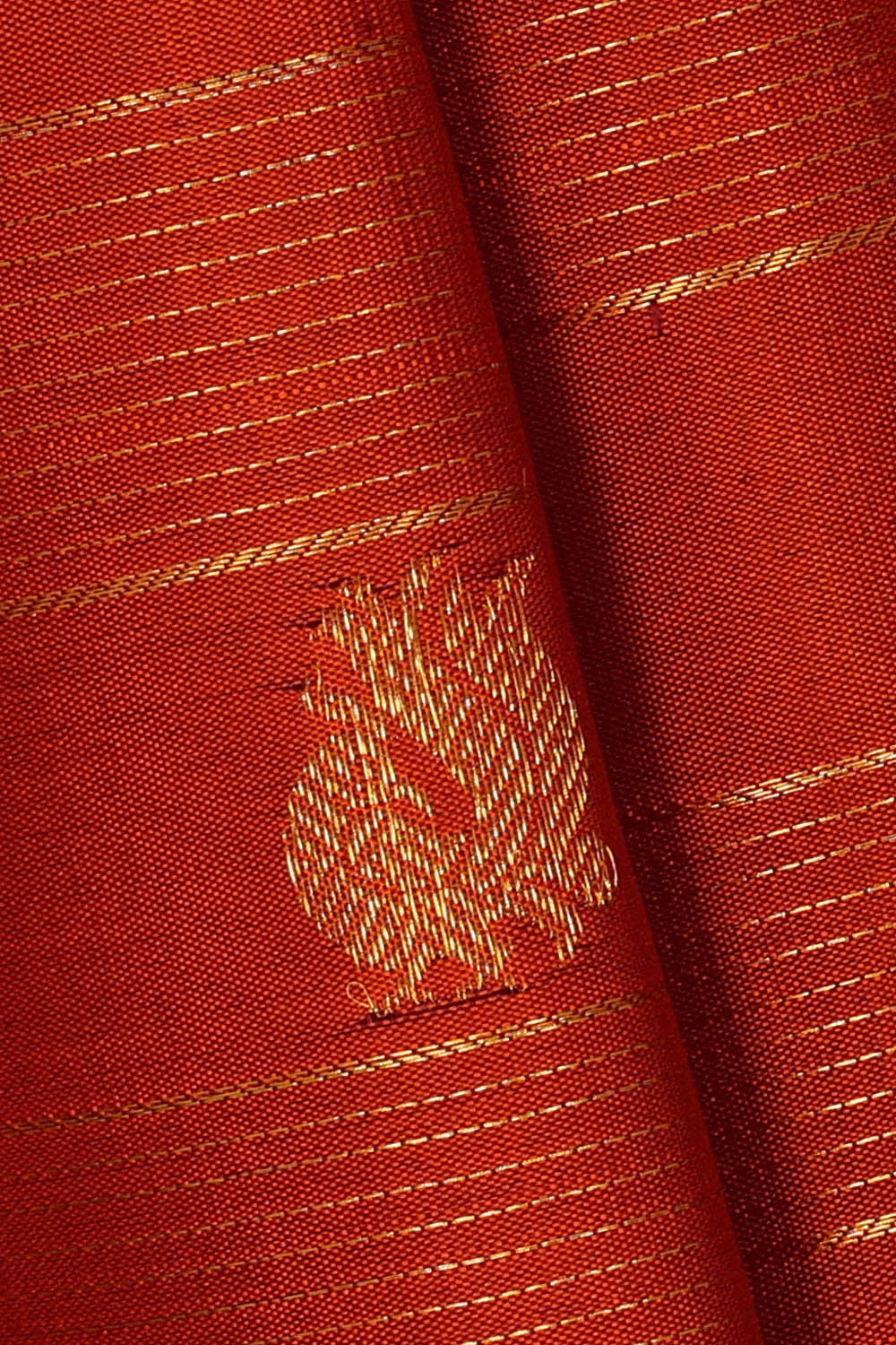 Image of Kanchipattu Rust-Orange Saree